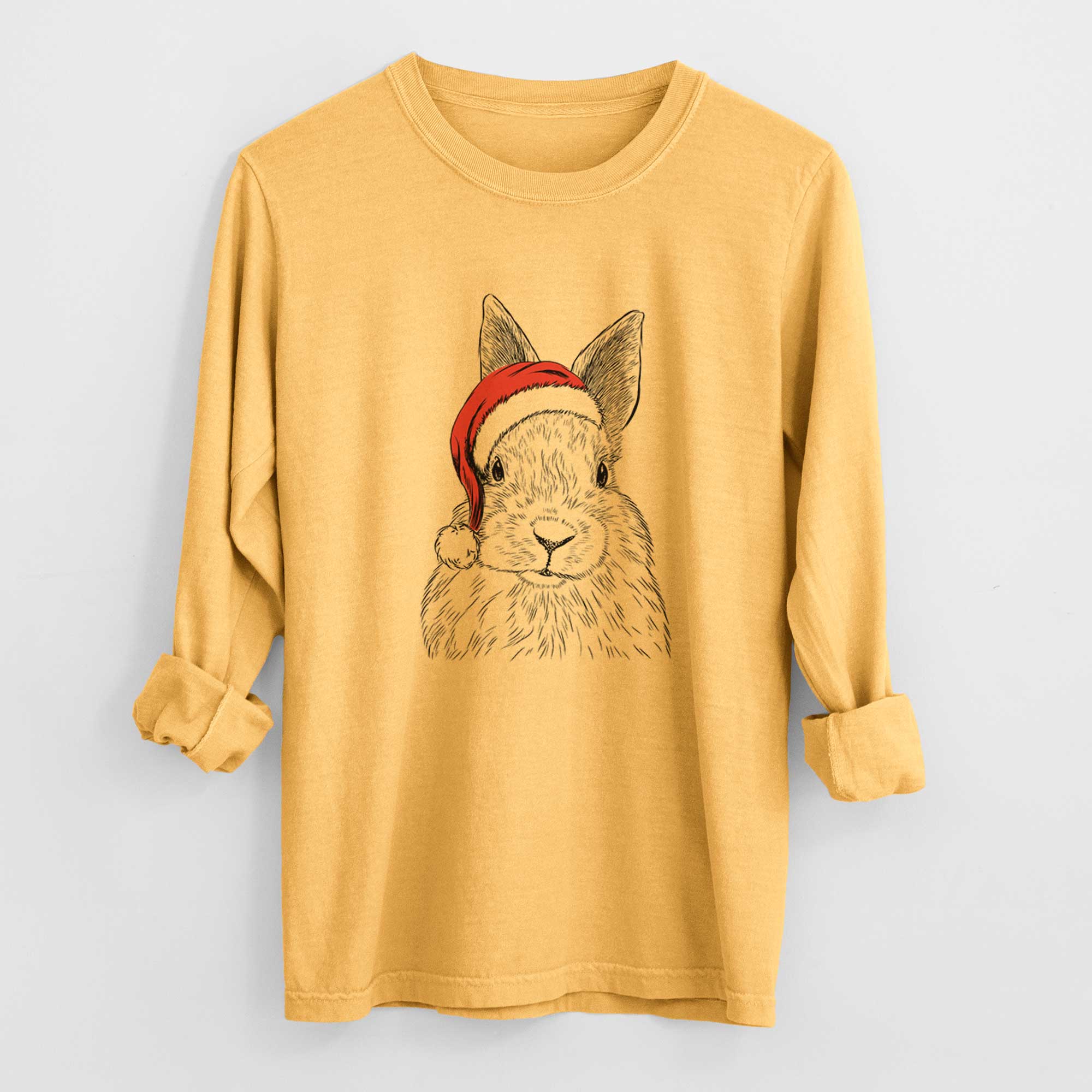 Santa Flower the Rex Rabbit - Heavyweight 100% Cotton Long Sleeve