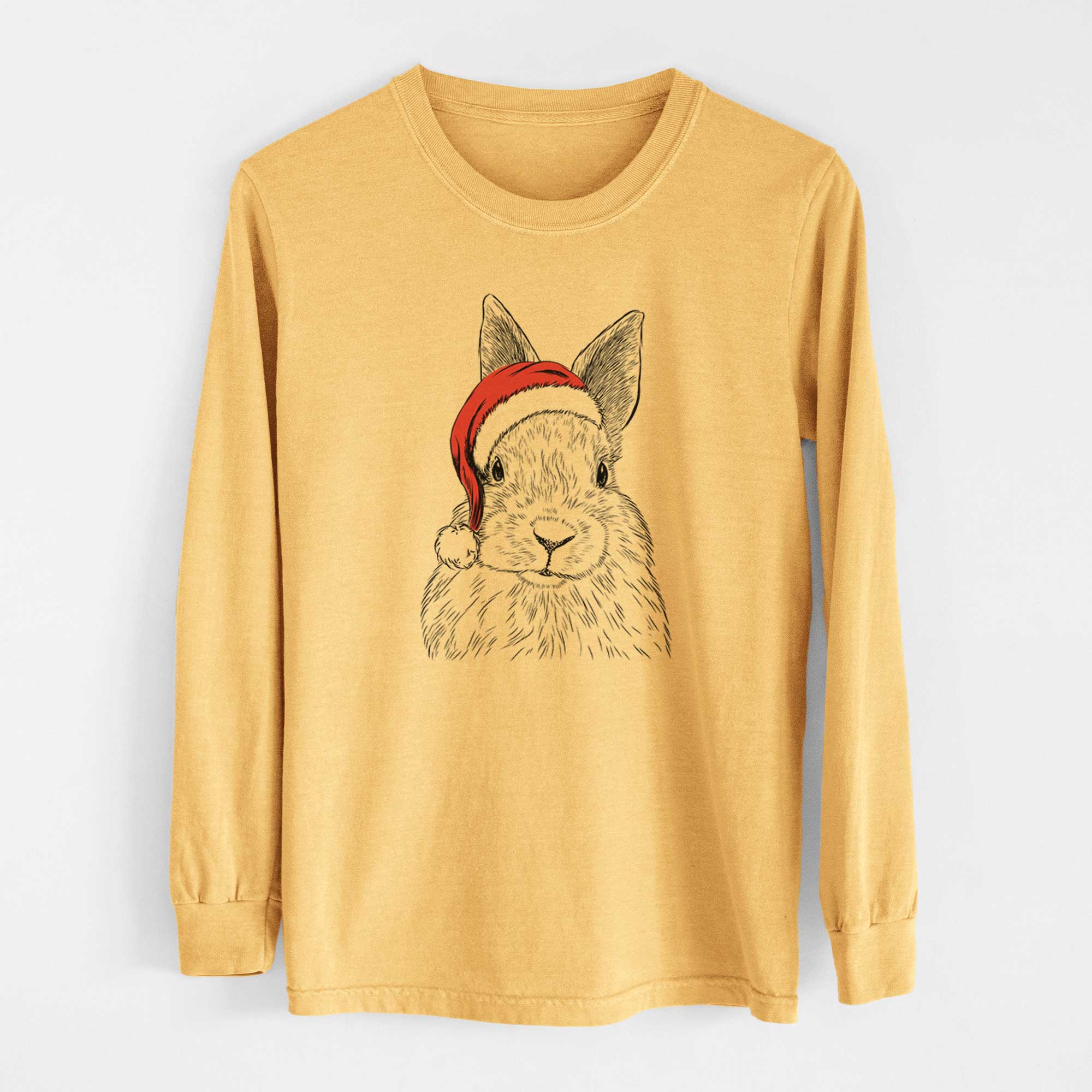 Santa Flower the Rex Rabbit - Heavyweight 100% Cotton Long Sleeve