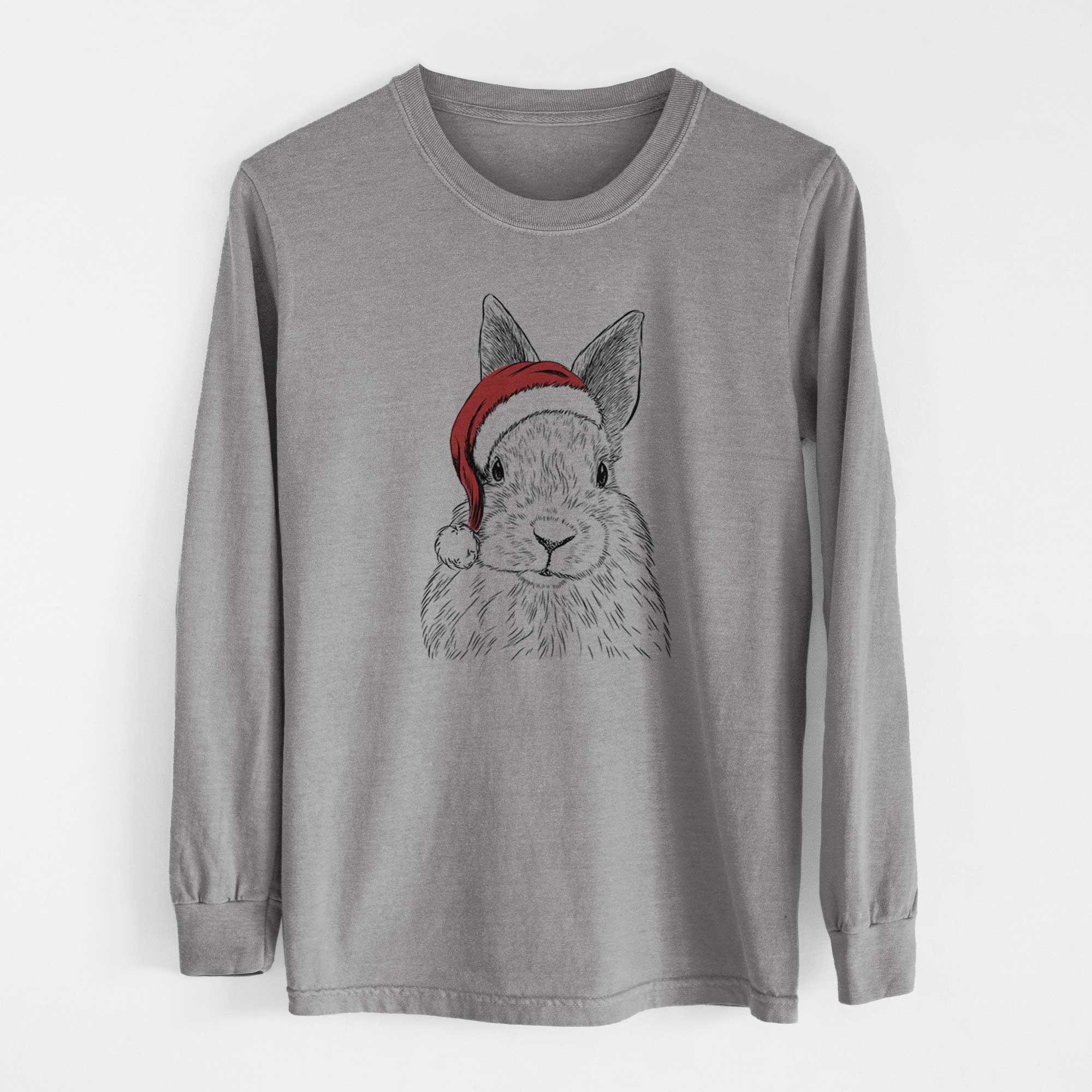 Santa Flower the Rex Rabbit - Heavyweight 100% Cotton Long Sleeve