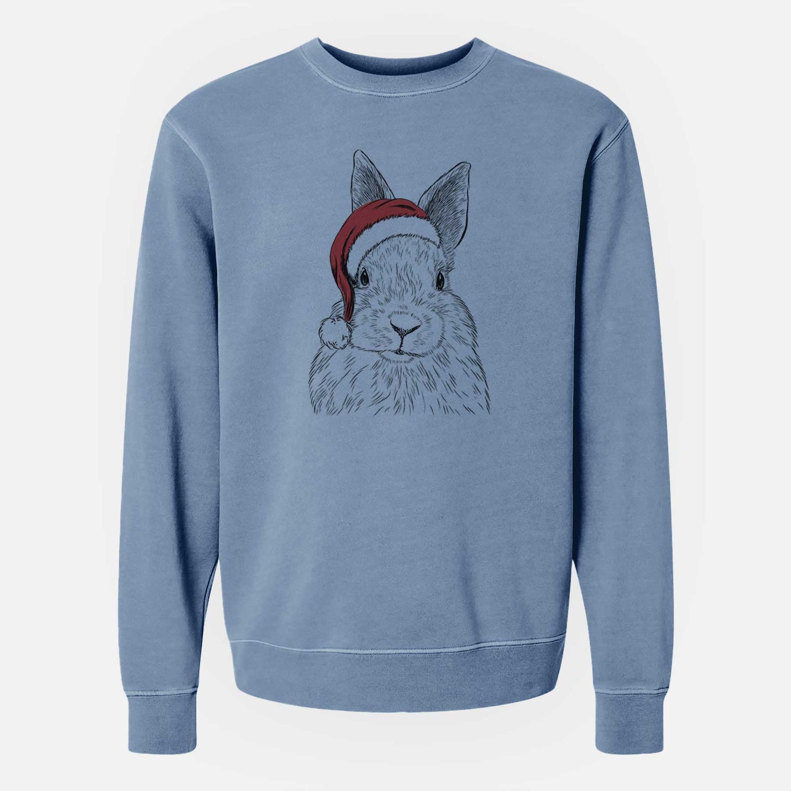 Santa Flower the Rex Rabbit - Unisex Pigment Dyed Crew Sweatshirt
