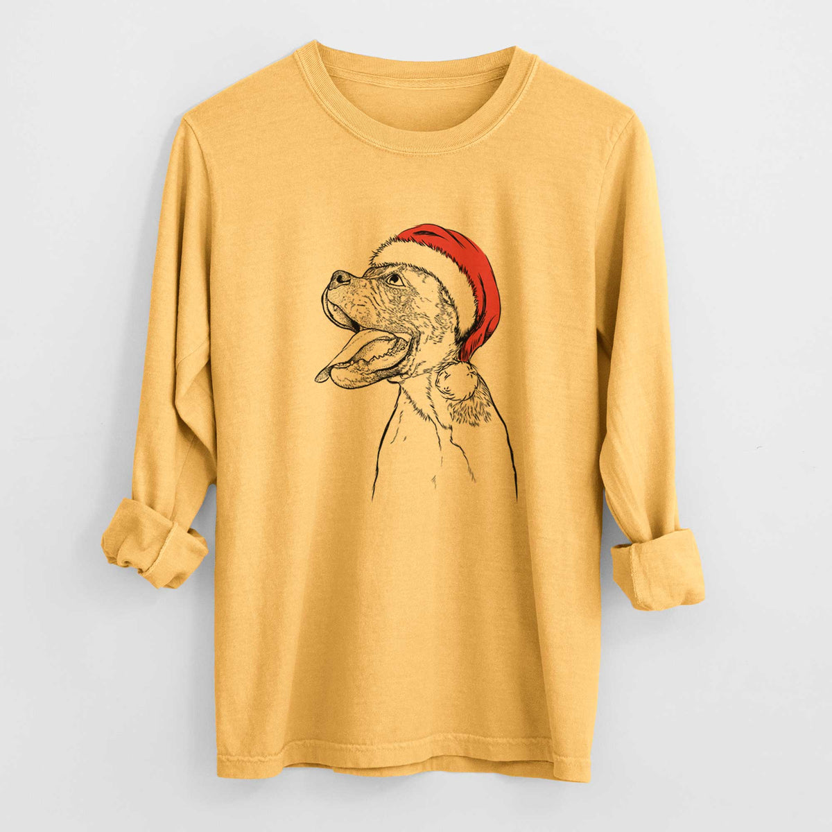 Santa Floyd the Boxer - Heavyweight 100% Cotton Long Sleeve