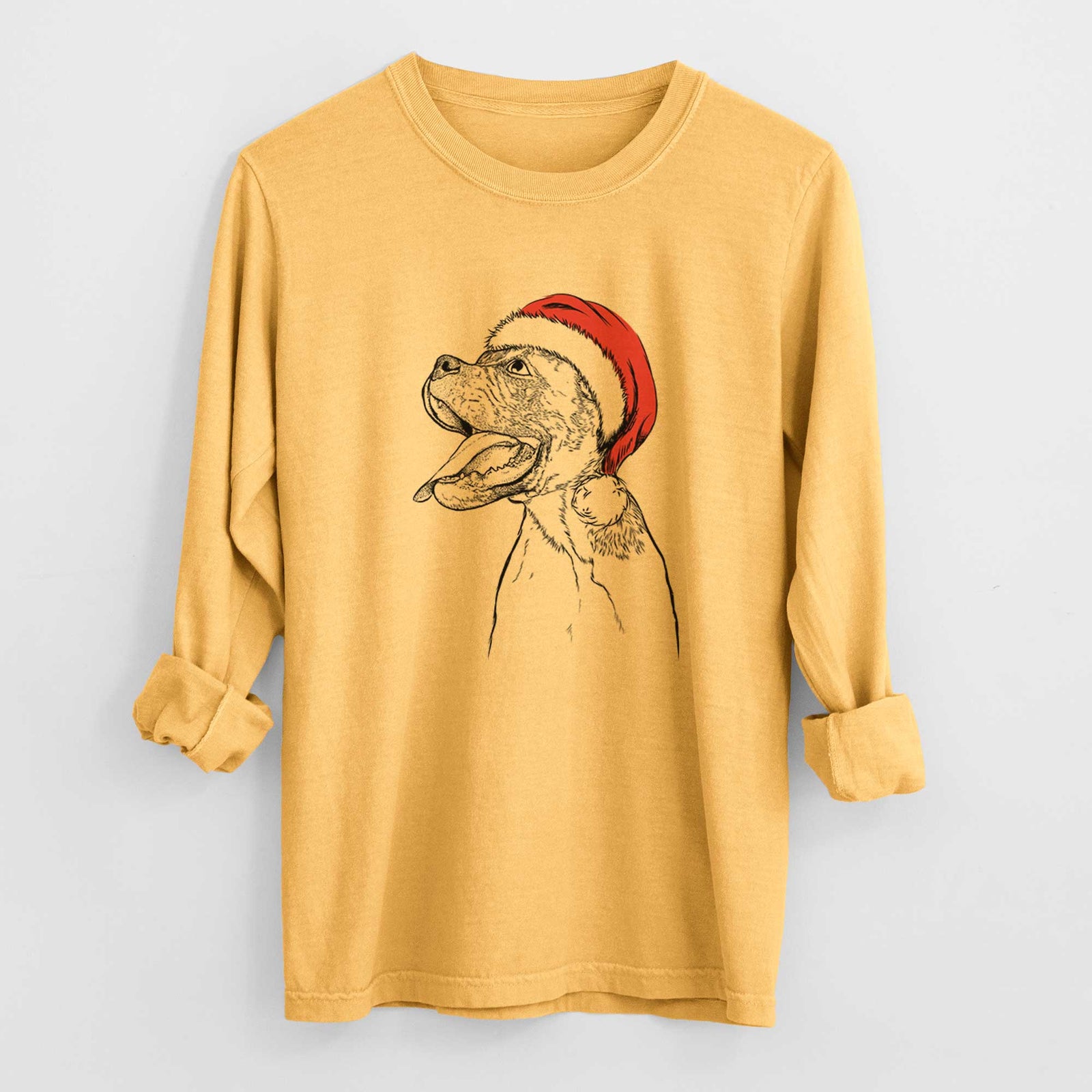 Santa Floyd the Boxer - Heavyweight 100% Cotton Long Sleeve