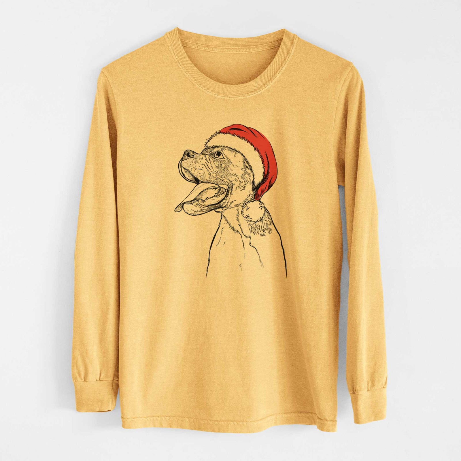 Santa Floyd the Boxer - Heavyweight 100% Cotton Long Sleeve