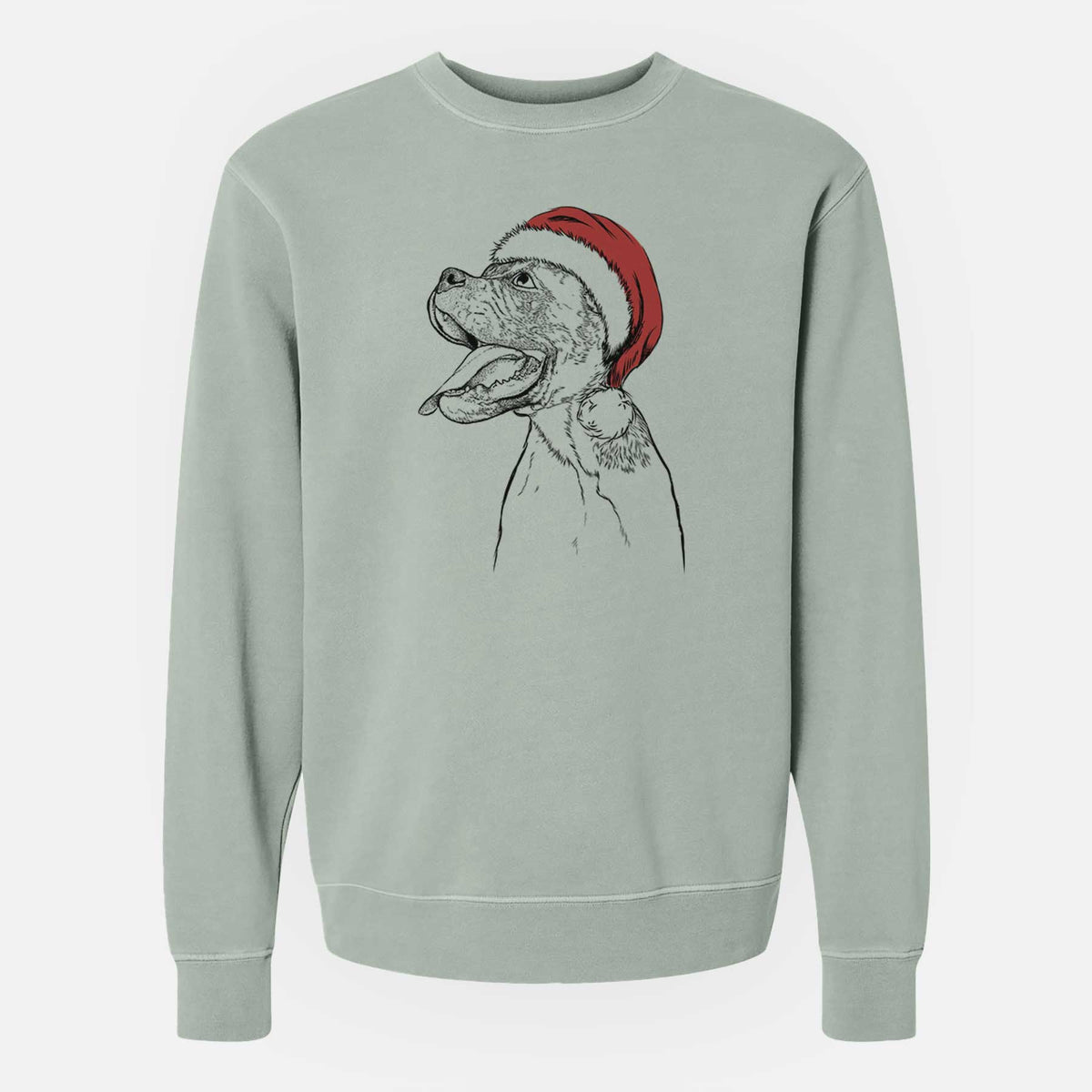 Santa Floyd the Boxer - Unisex Pigment Dyed Crew Sweatshirt