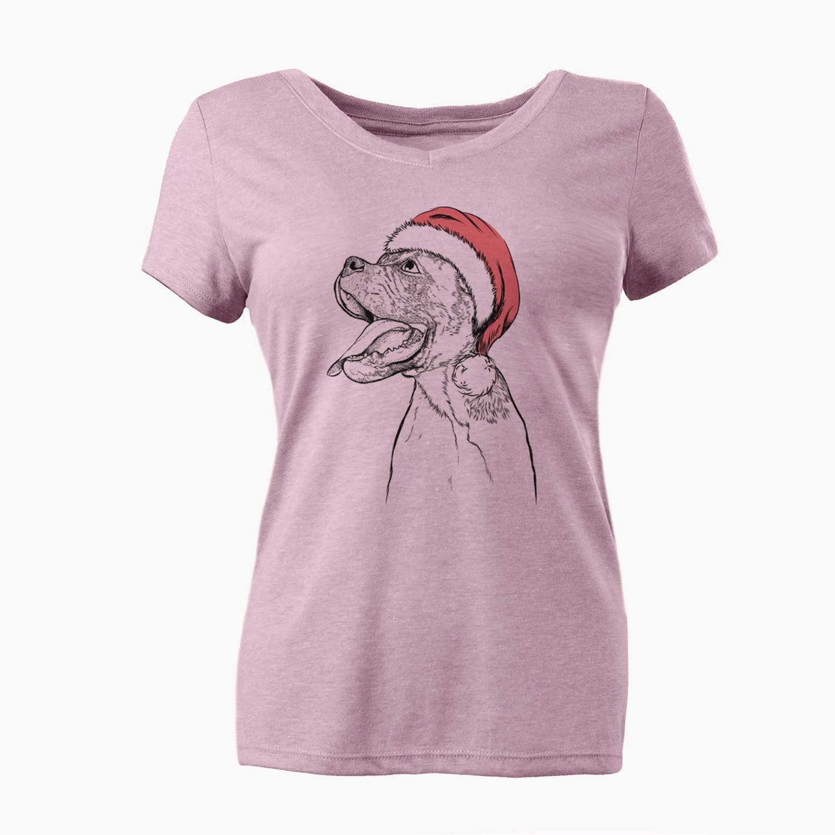 Santa Floyd the Boxer - Women's V-neck Shirt