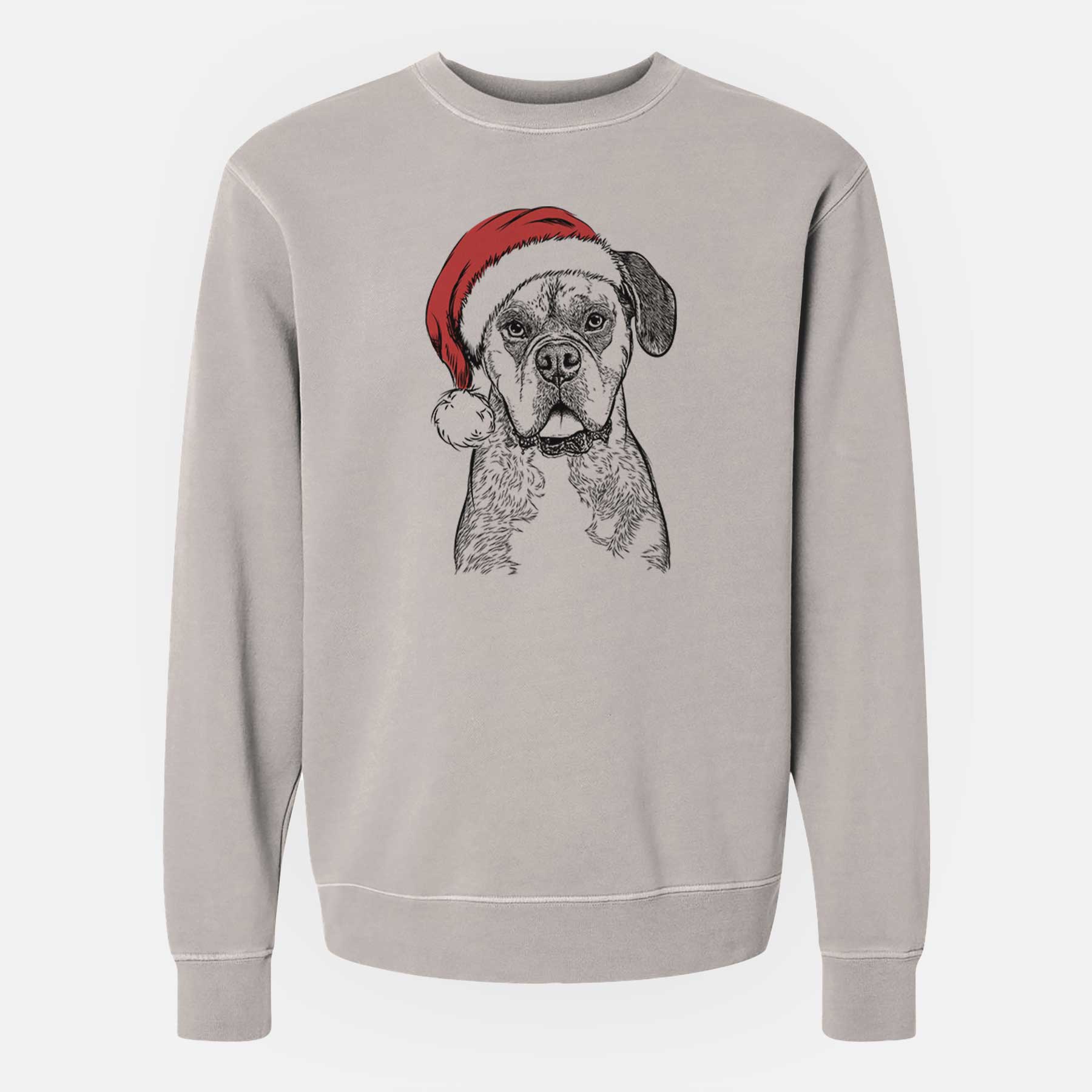 Santa Floydie Bear the Boxer - Unisex Pigment Dyed Crew Sweatshirt