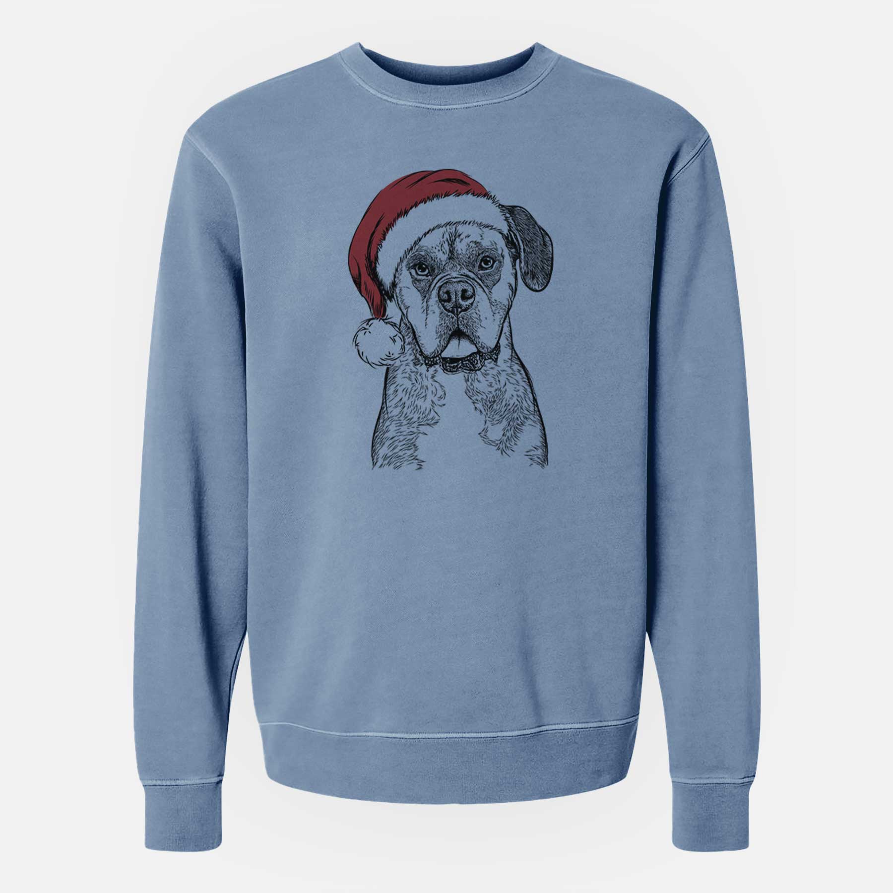 Santa Floydie Bear the Boxer - Unisex Pigment Dyed Crew Sweatshirt