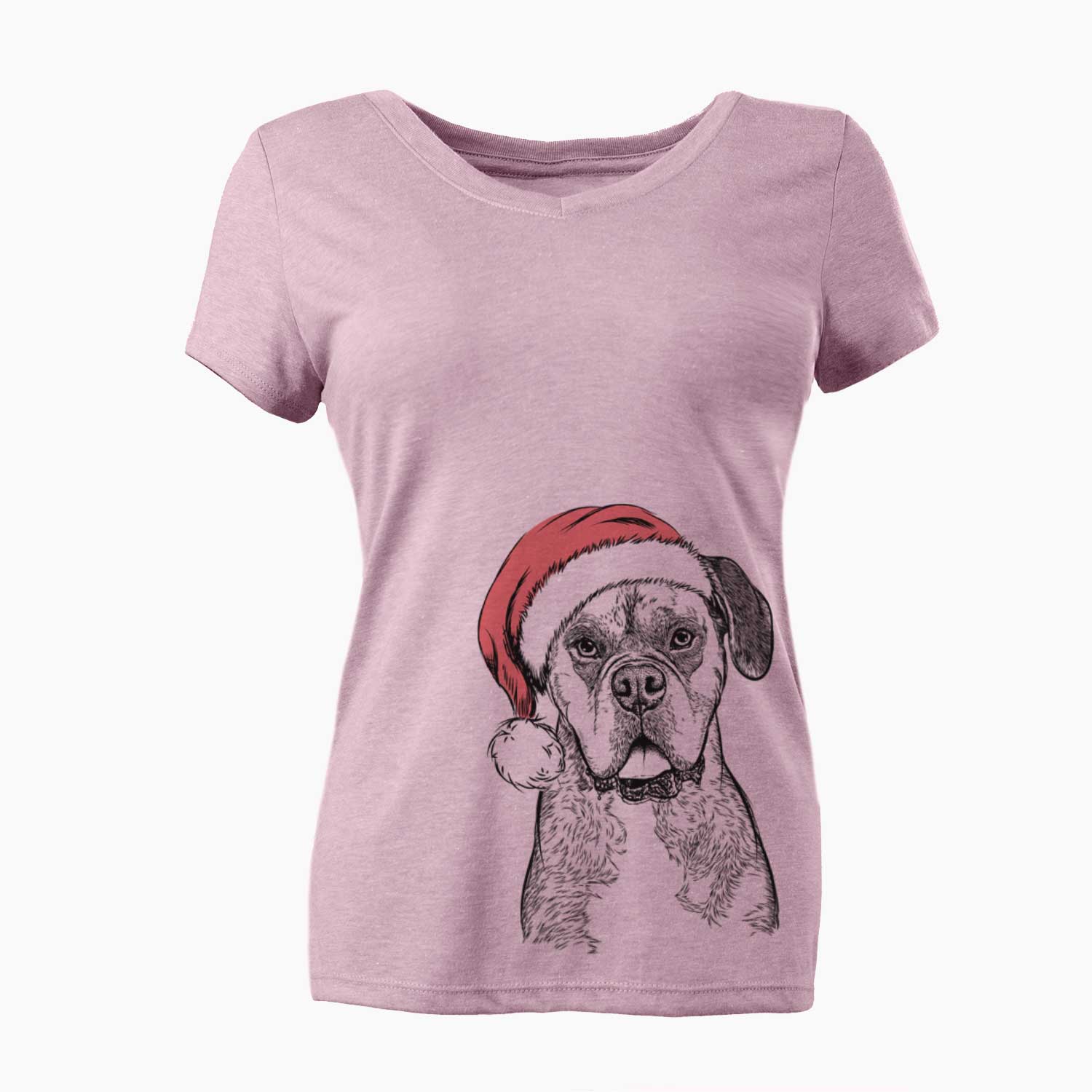 Santa Floydie Bear the Boxer - Women's V-neck Shirt