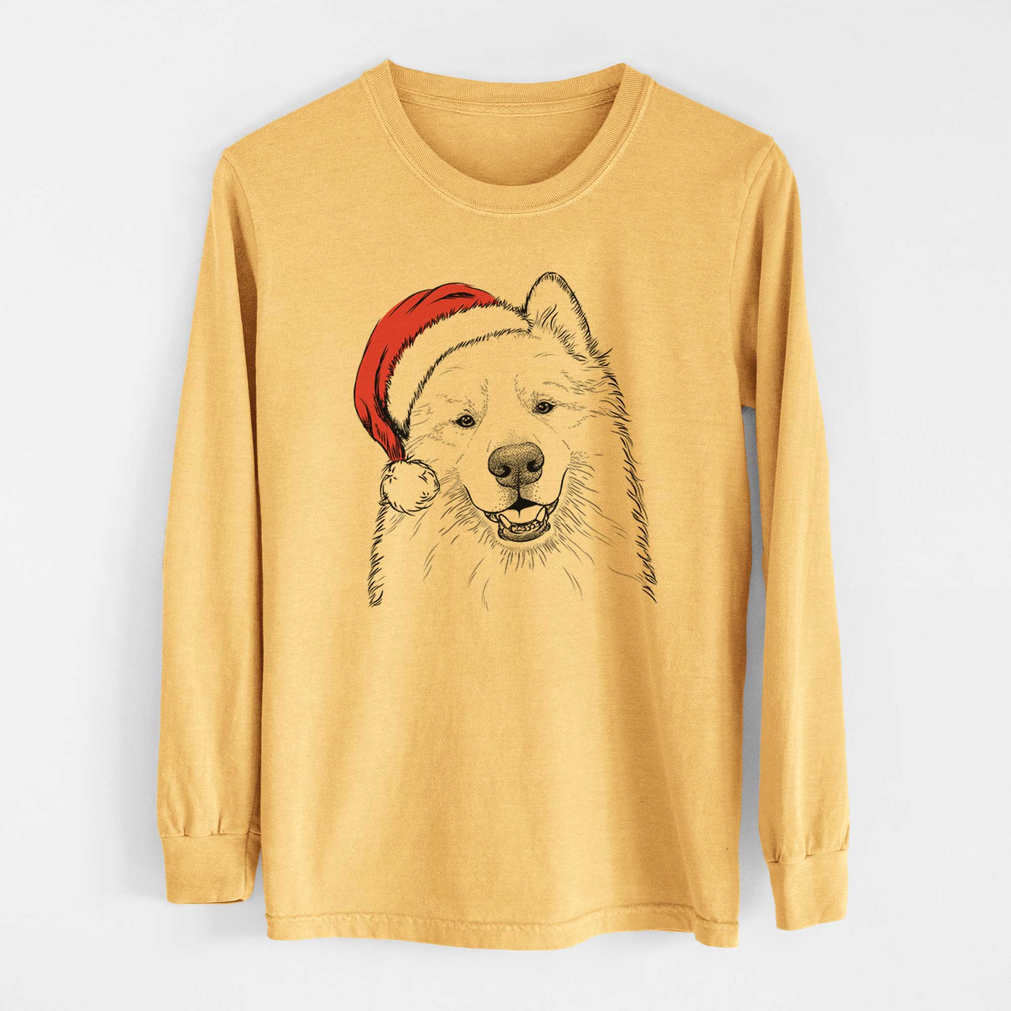 Santa Foster the Samoyed - Heavyweight 100% Cotton Long Sleeve