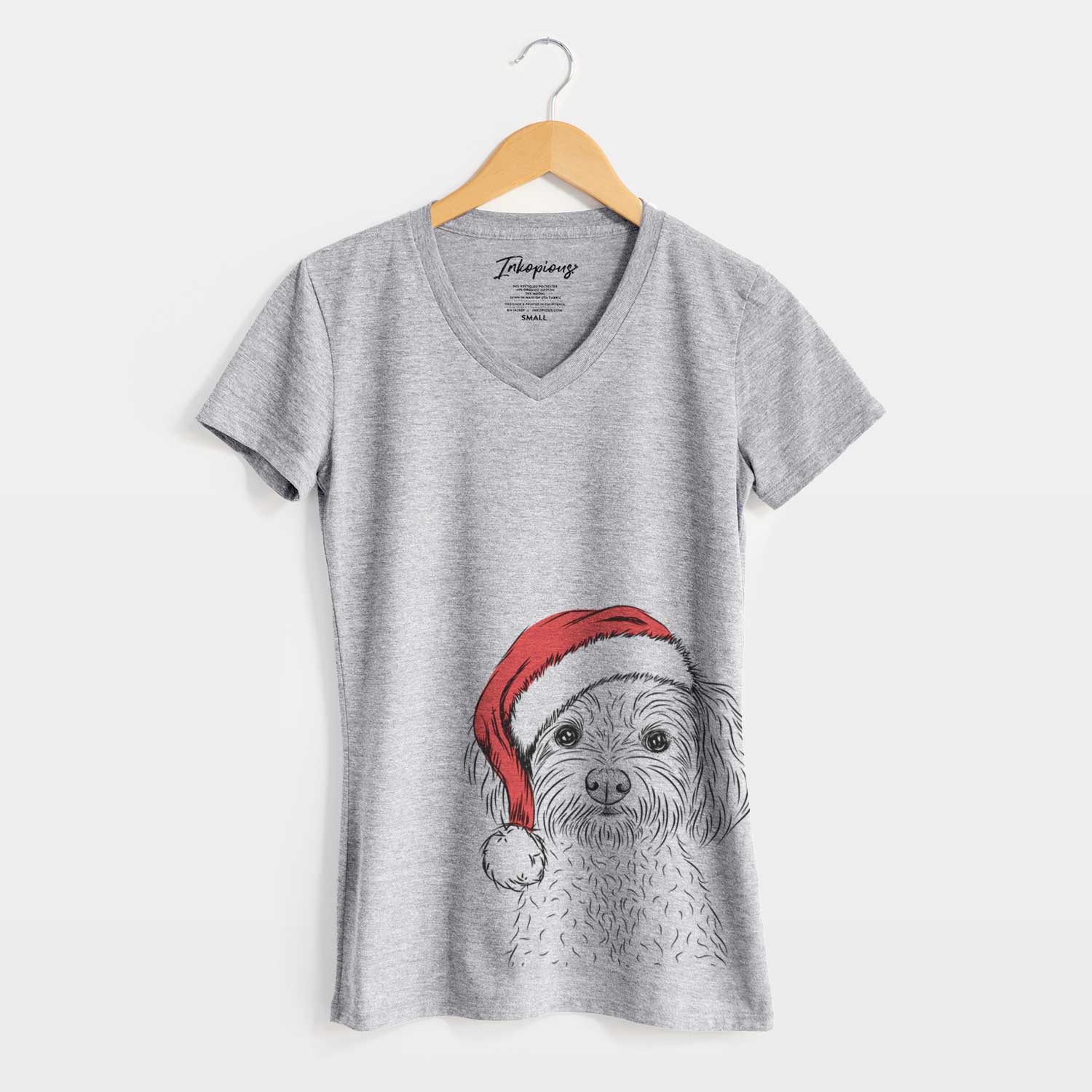 Santa Francesca the Maltipoo - Women's V-neck Shirt