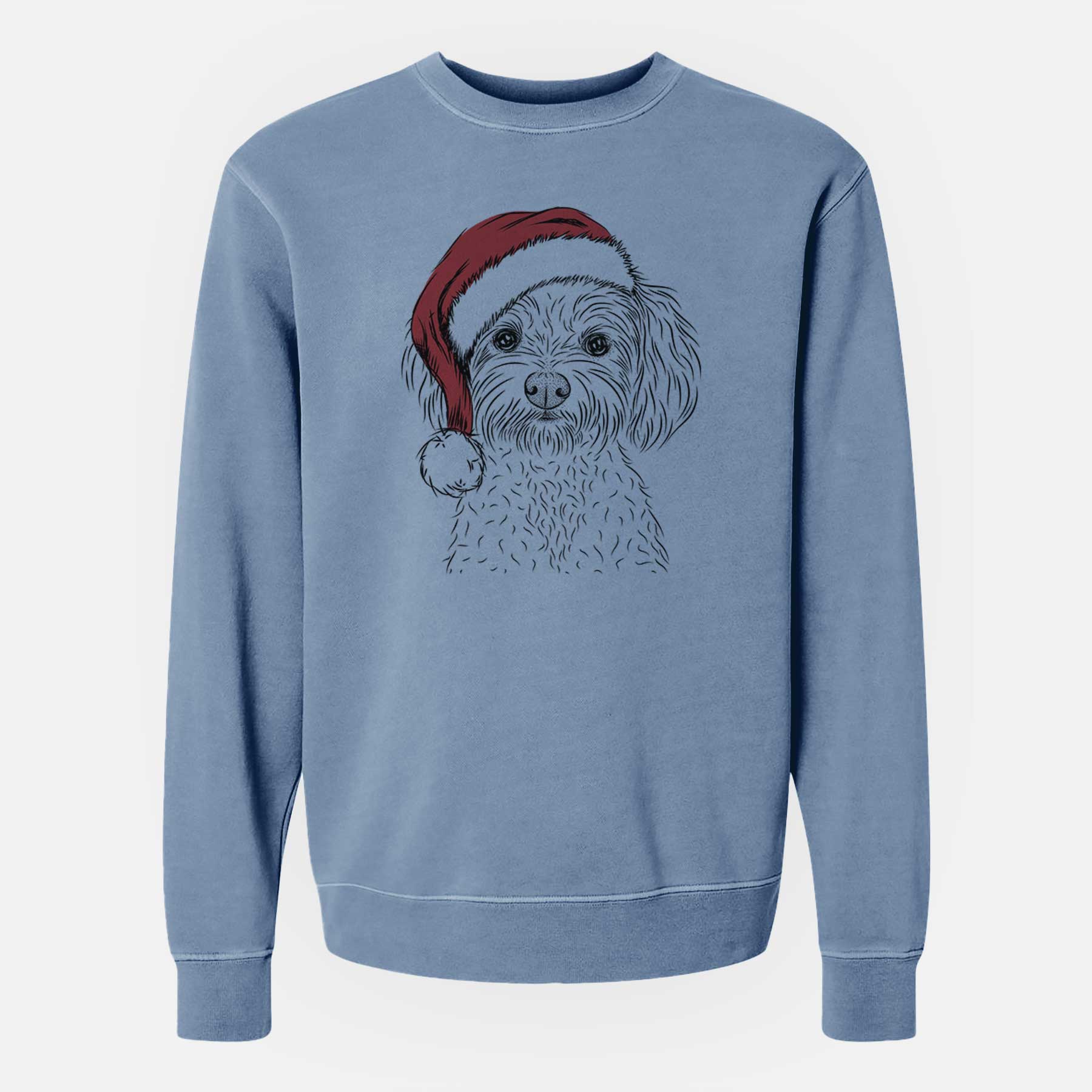 Santa Francesca the Maltipoo - Unisex Pigment Dyed Crew Sweatshirt