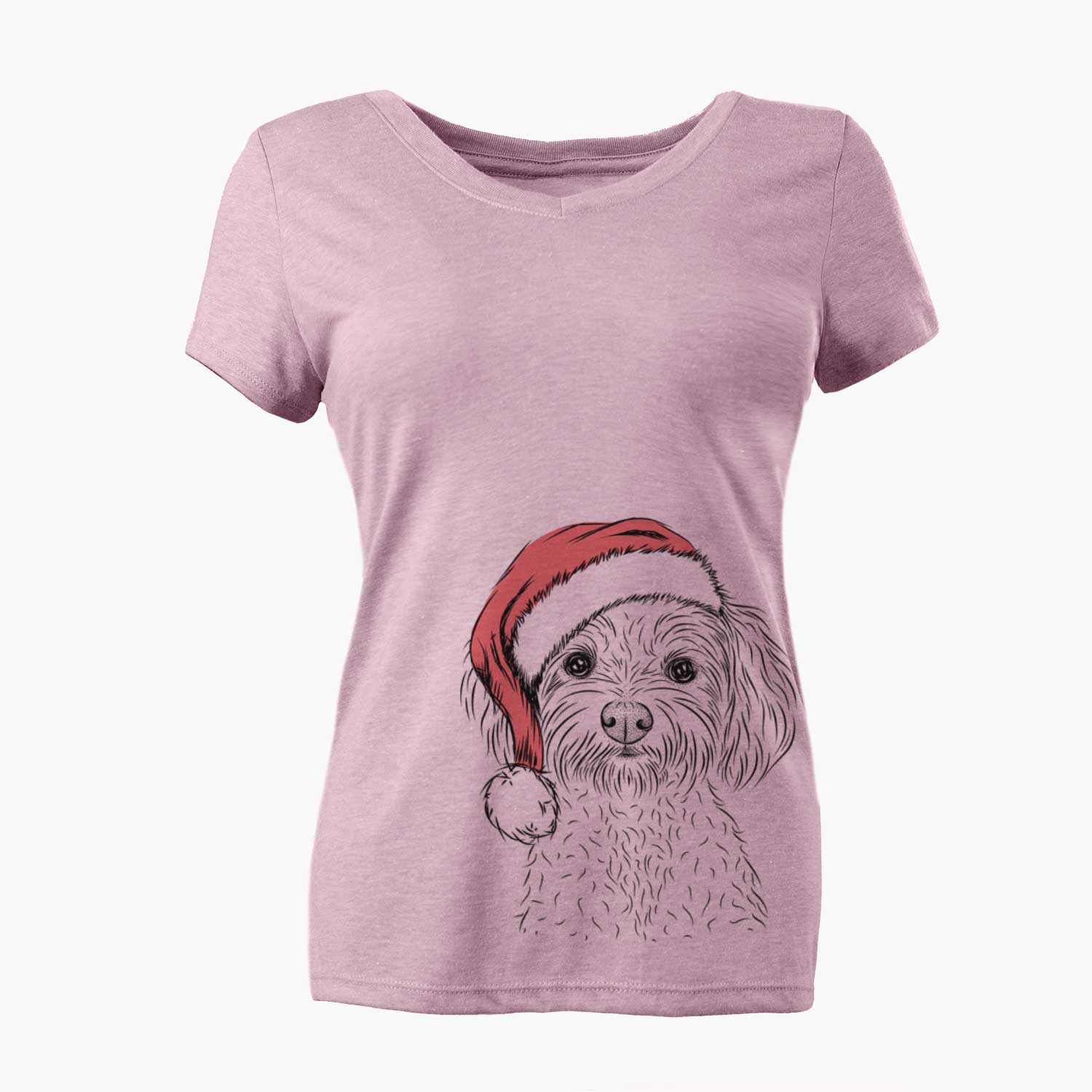 Santa Francesca the Maltipoo - Women's V-neck Shirt