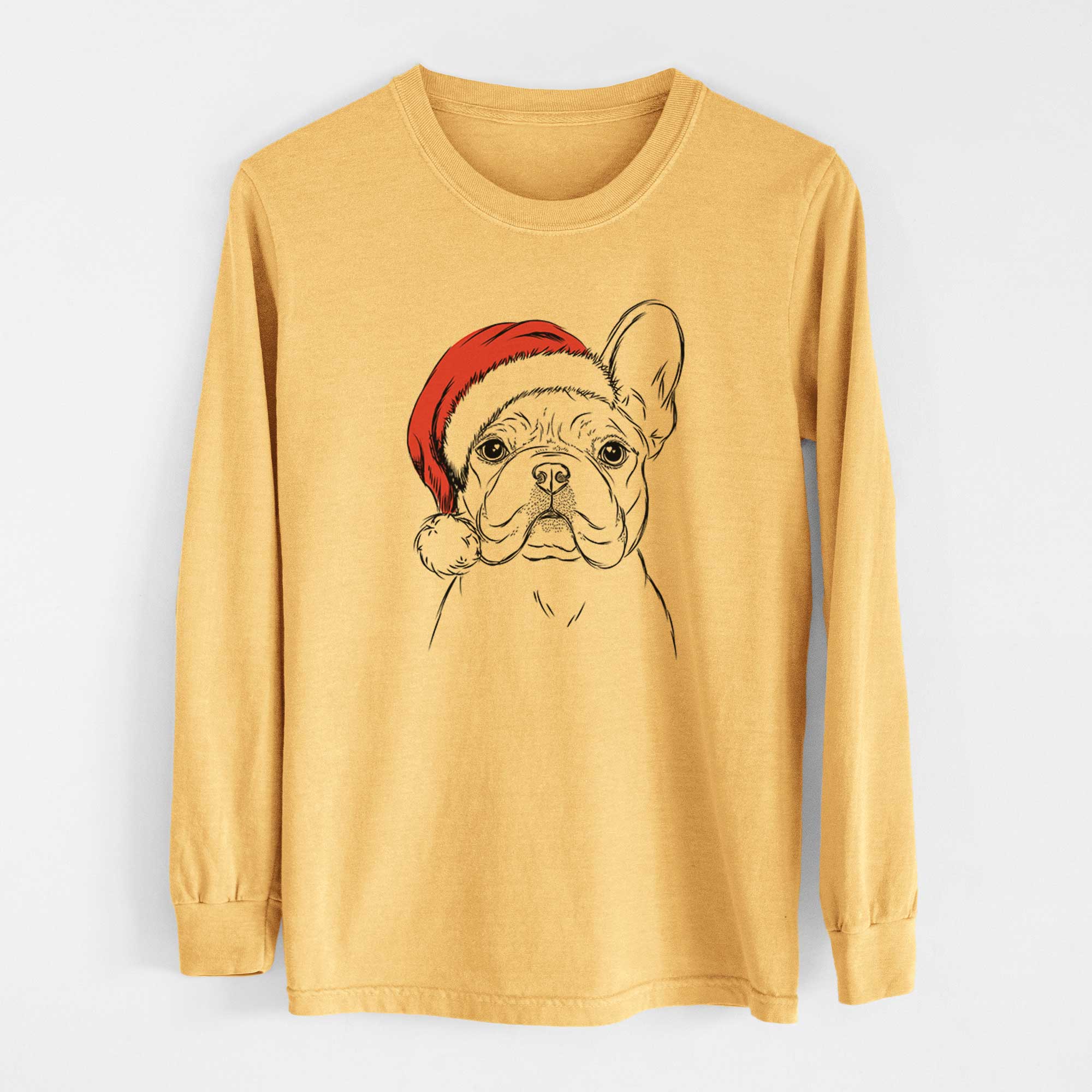 Santa Franco the French Bulldog - Heavyweight 100% Cotton Long Sleeve