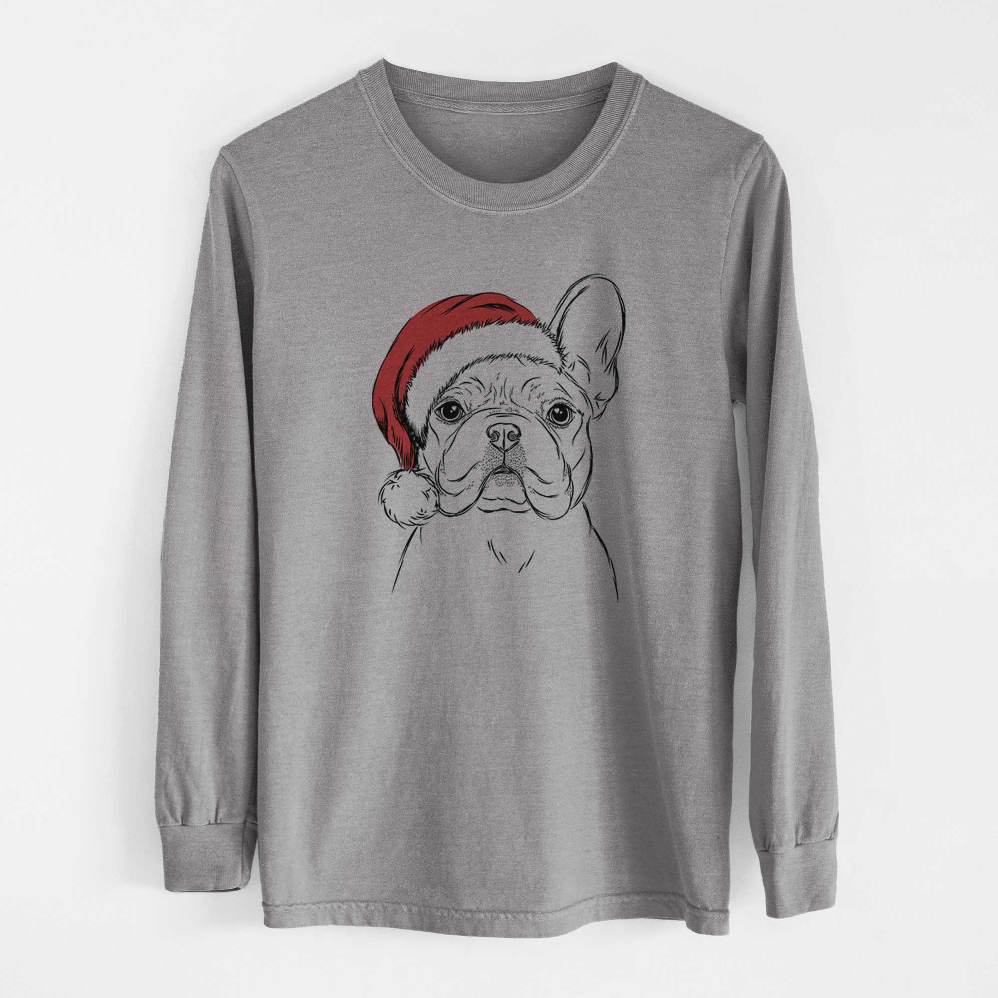 Santa Franco the French Bulldog - Heavyweight 100% Cotton Long Sleeve