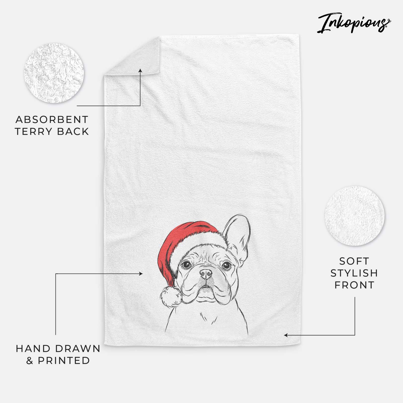 Franco the French Bulldog Decorative Hand Towel