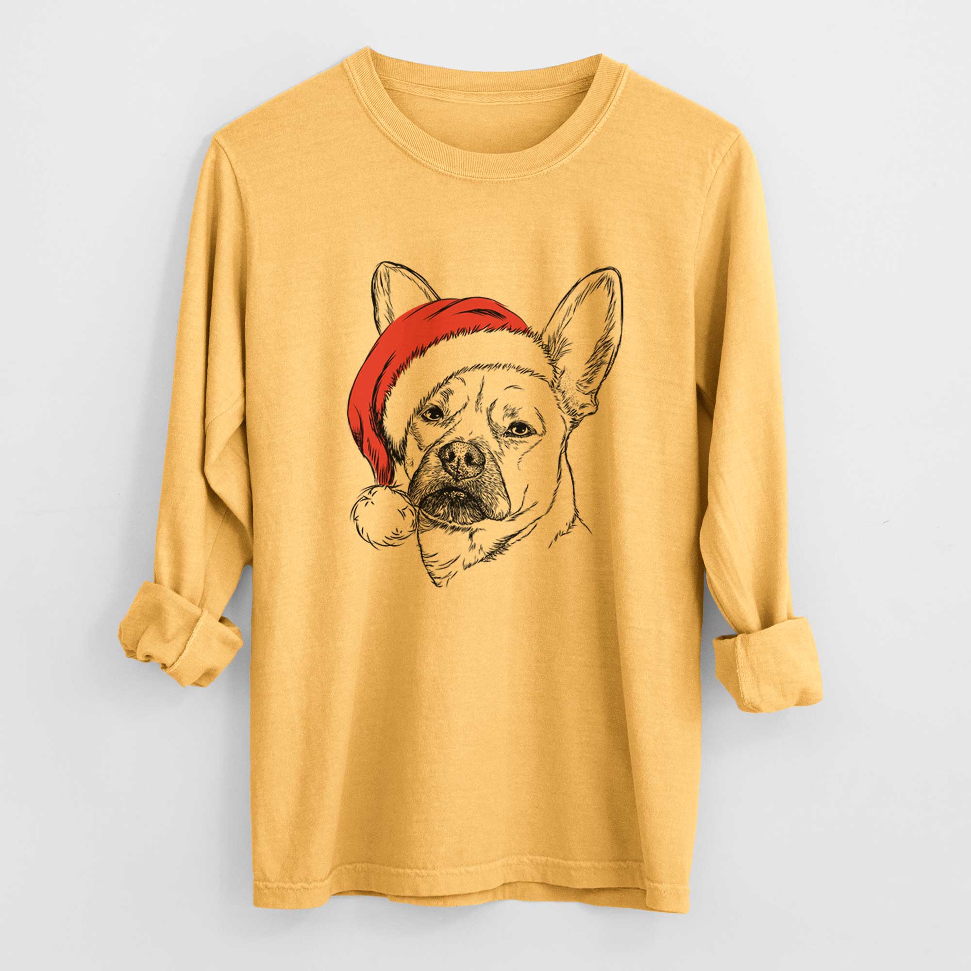 Santa Frankie the Mixed Breed - Heavyweight 100% Cotton Long Sleeve