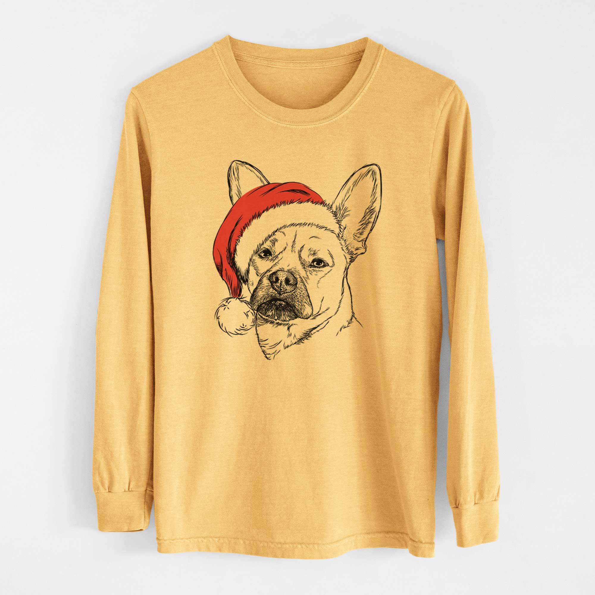 Santa Frankie the Mixed Breed - Heavyweight 100% Cotton Long Sleeve