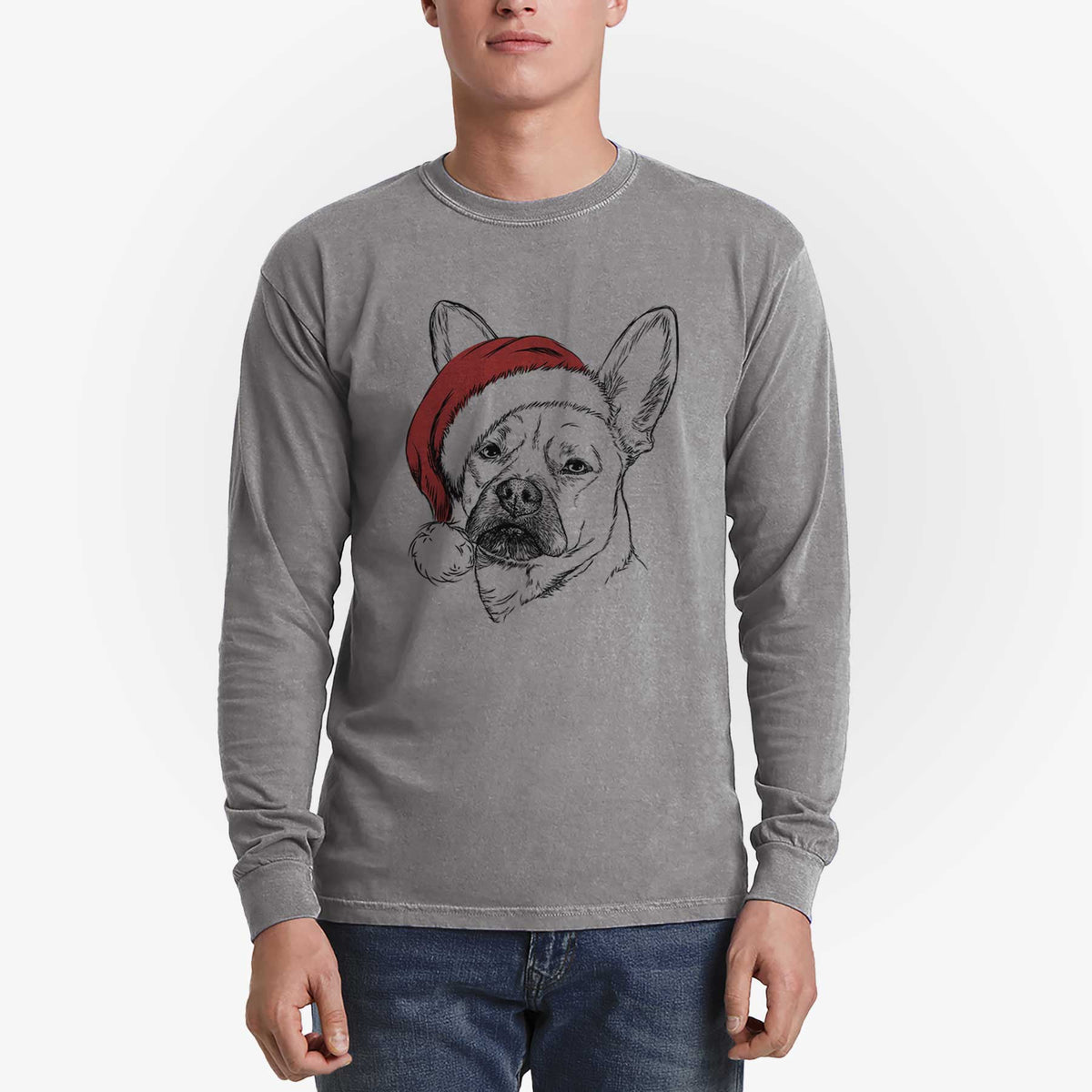 Santa Frankie the Mixed Breed - Heavyweight 100% Cotton Long Sleeve