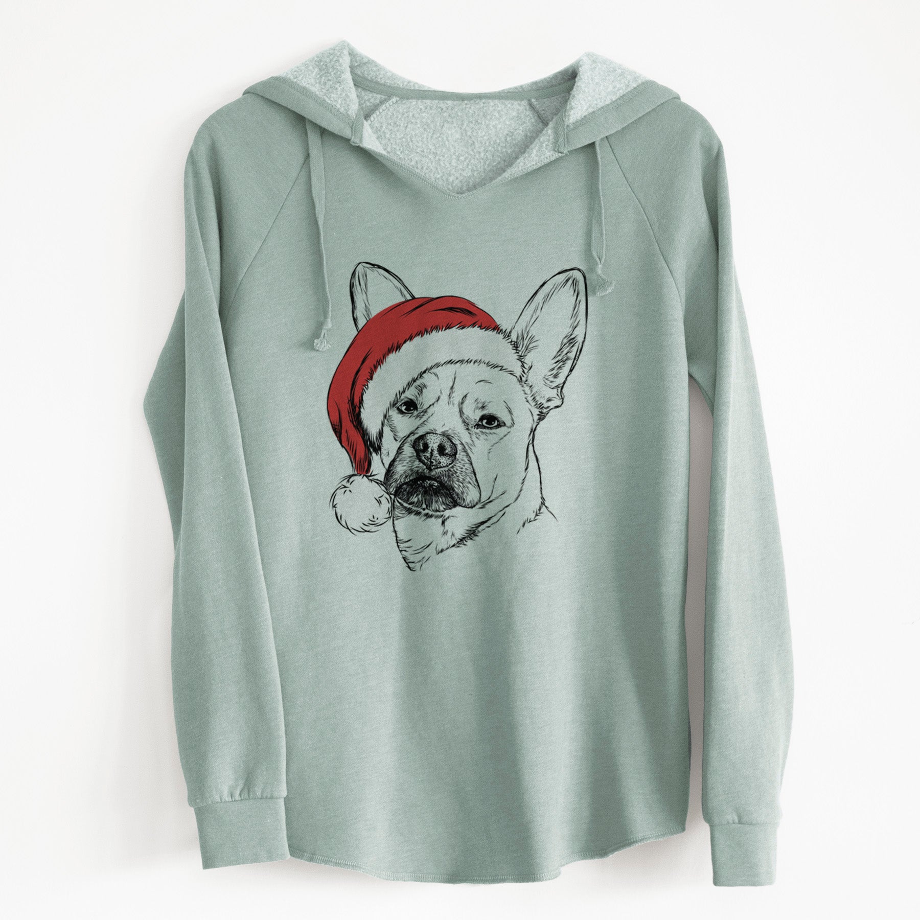 Santa Frankie the Mixed Breed - Cali Wave Hooded Sweatshirt