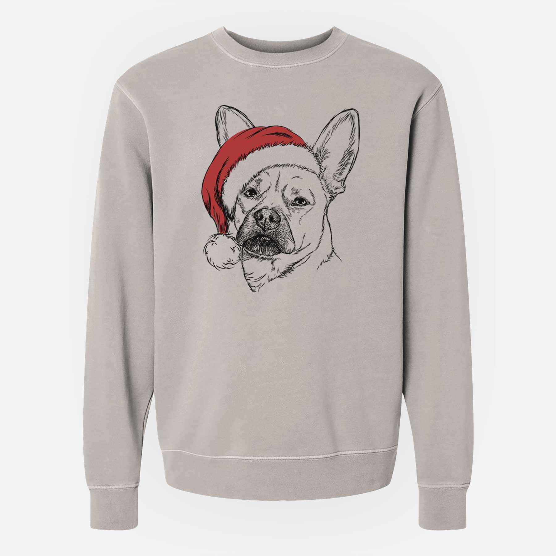 Santa Frankie the Mixed Breed - Unisex Pigment Dyed Crew Sweatshirt