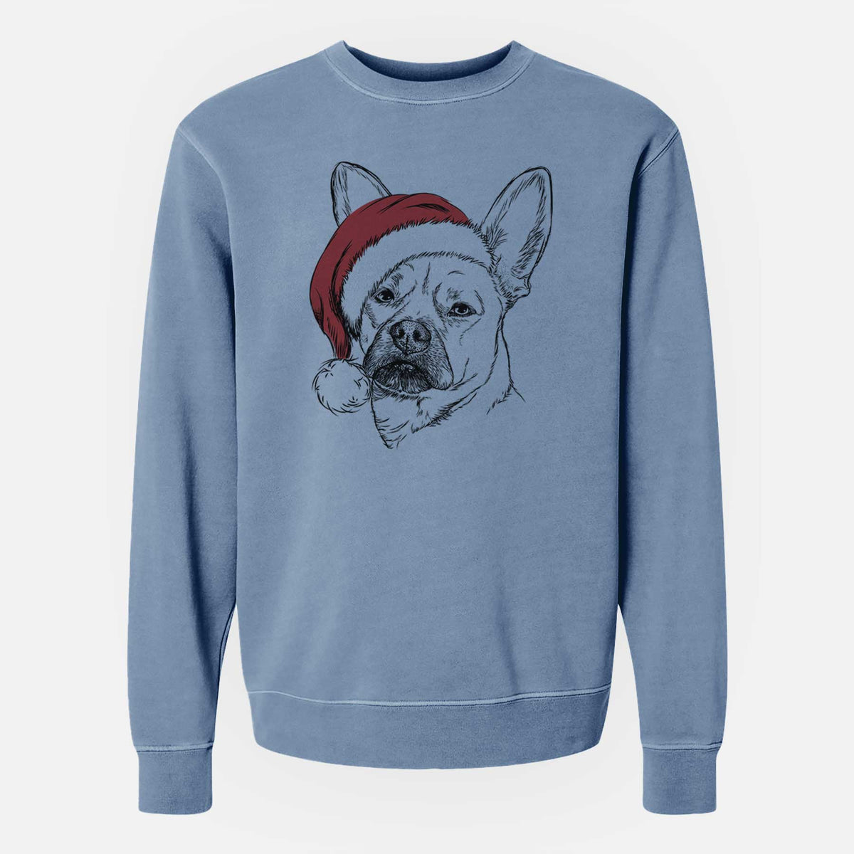 Santa Frankie the Mixed Breed - Unisex Pigment Dyed Crew Sweatshirt