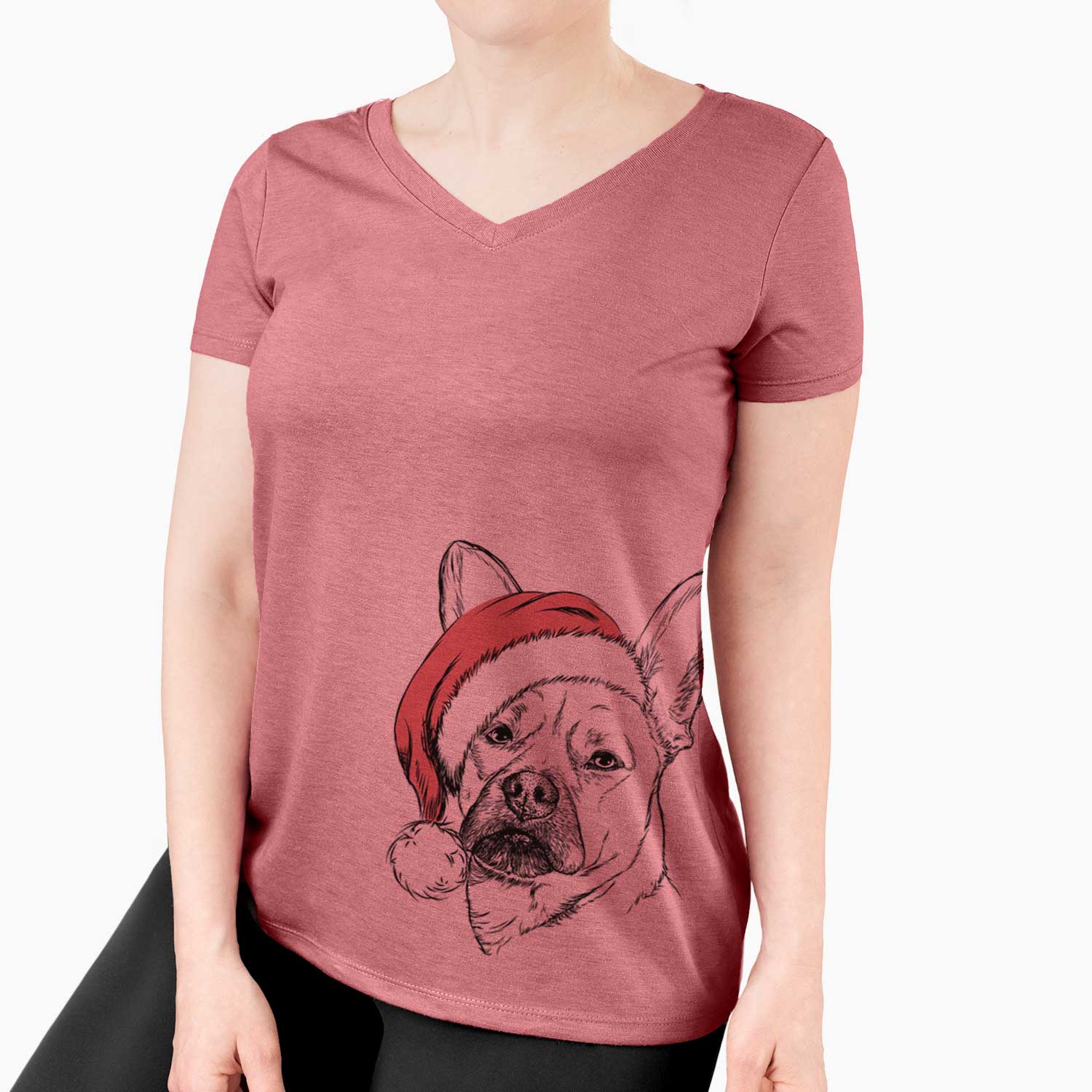 Santa Frankie the Mixed Breed - Women's V-neck Shirt