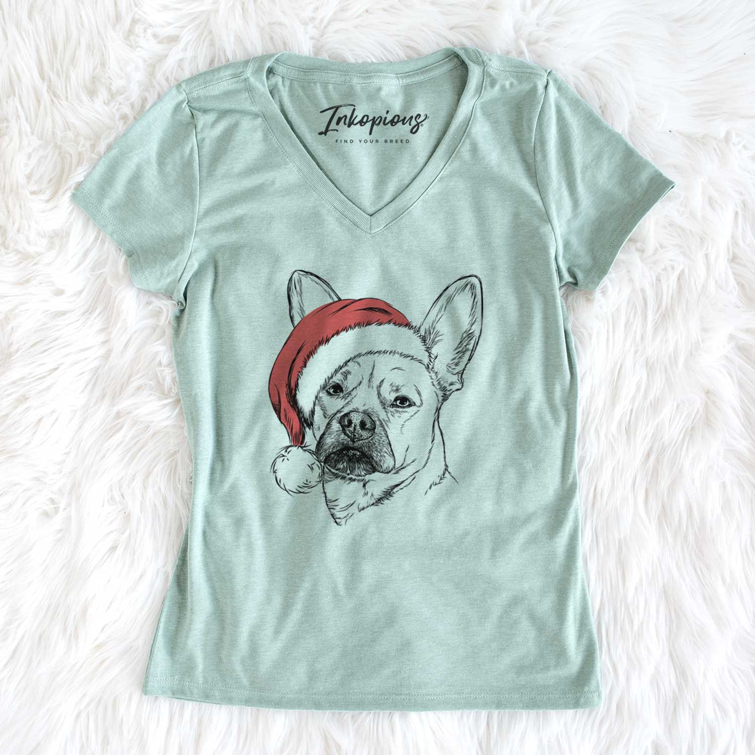Santa Frankie the Mixed Breed - Women's V-neck Shirt