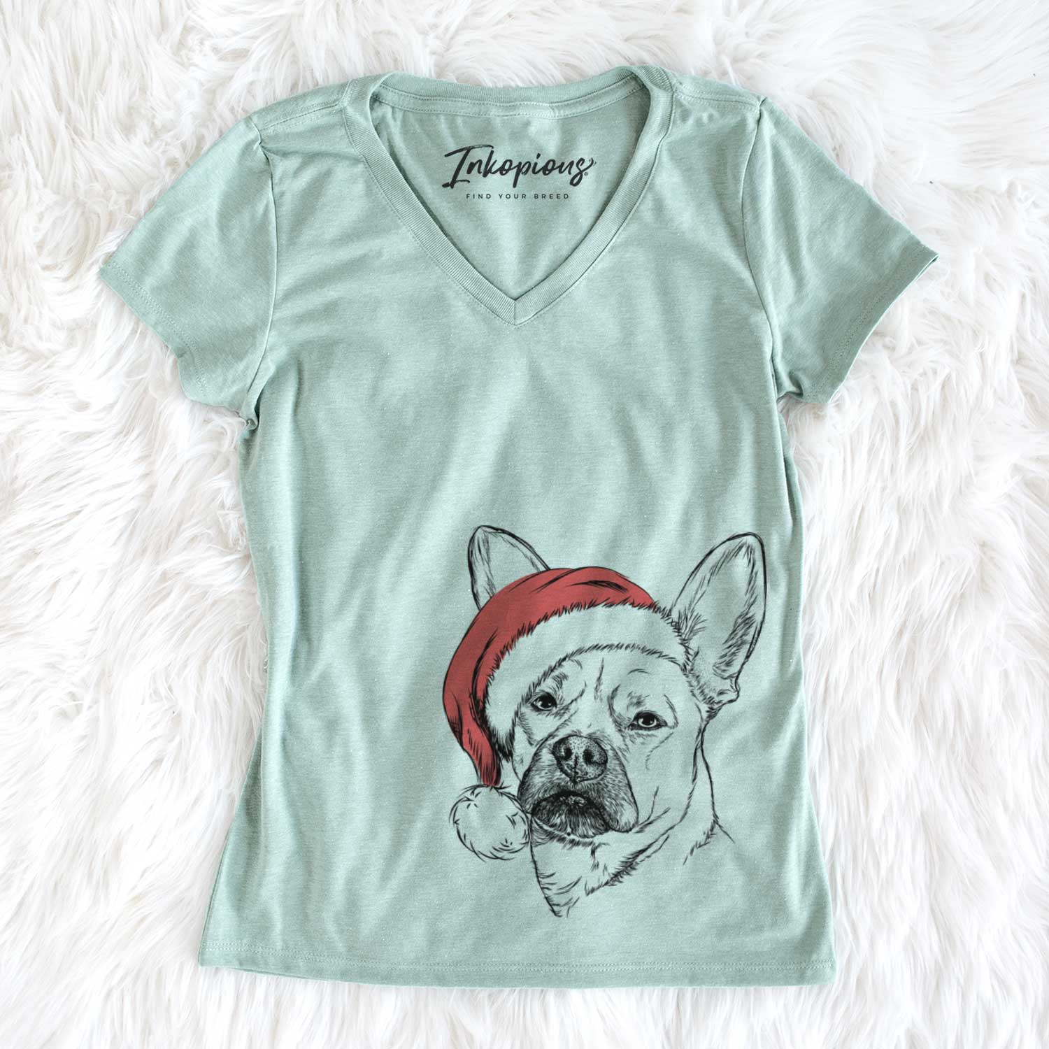 Santa Frankie the Mixed Breed - Women's V-neck Shirt