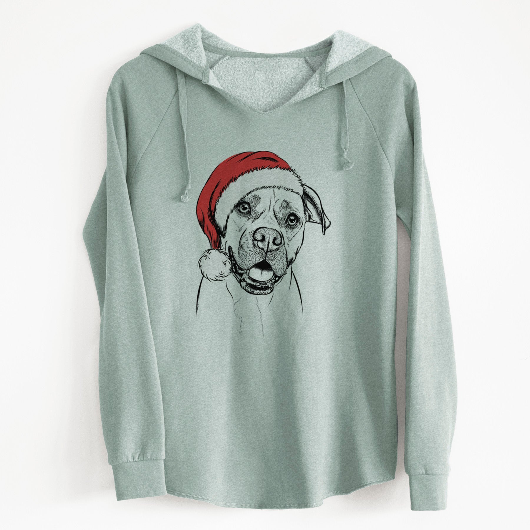 Santa Frankie Tankie the Boxer Mix - Cali Wave Hooded Sweatshirt