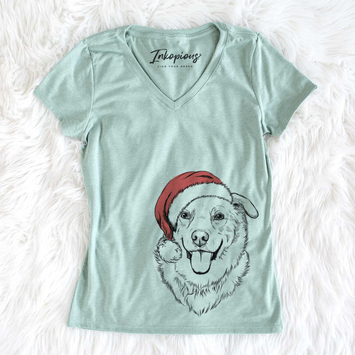 Santa Freeley the Mixed Breed - Women&#39;s V-neck Shirt