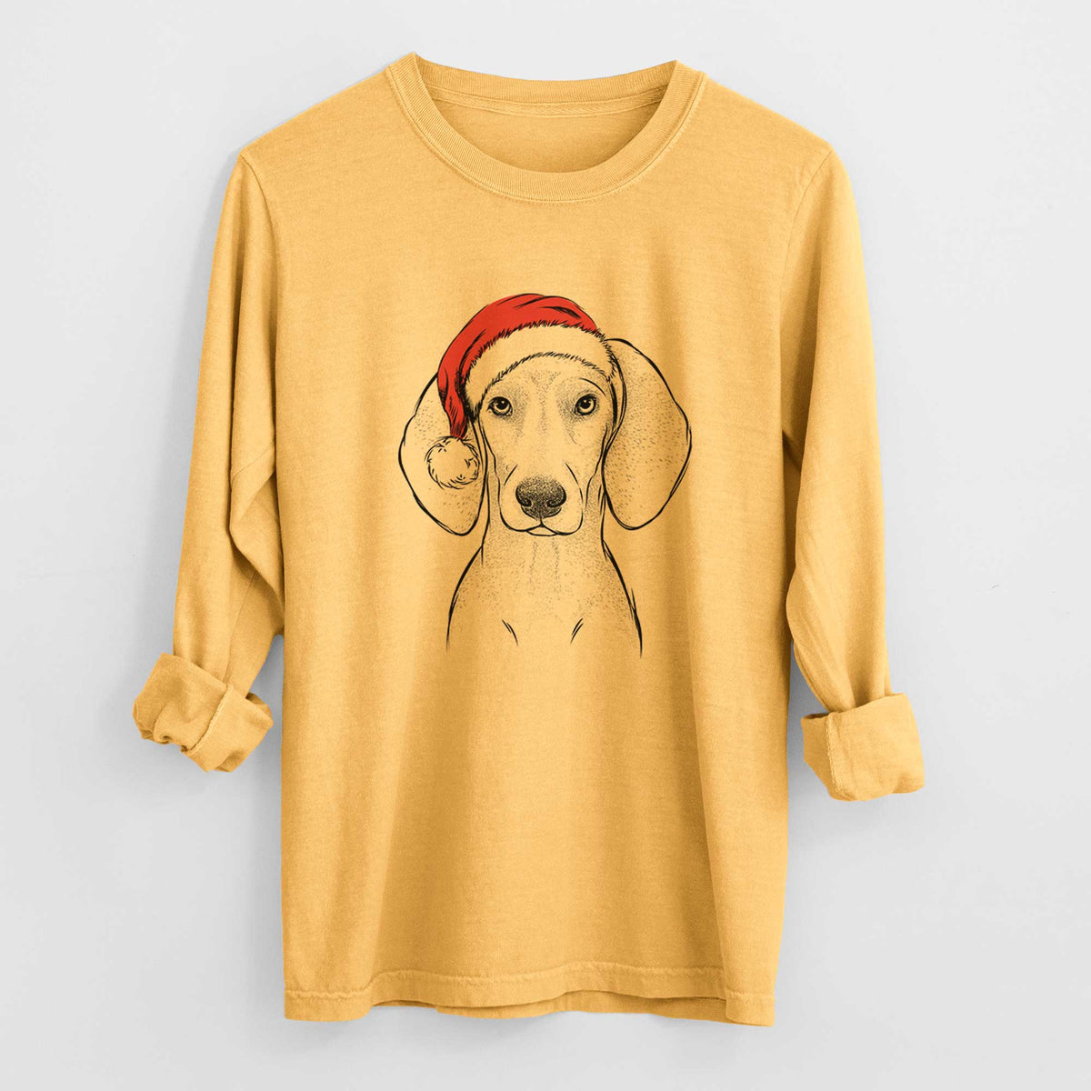 Santa Frejya the Weimaraner - Heavyweight 100% Cotton Long Sleeve