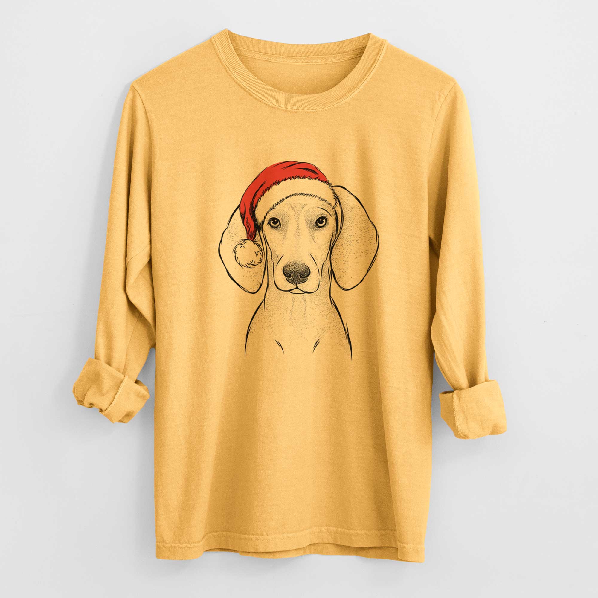 Santa Frejya the Weimaraner - Heavyweight 100% Cotton Long Sleeve