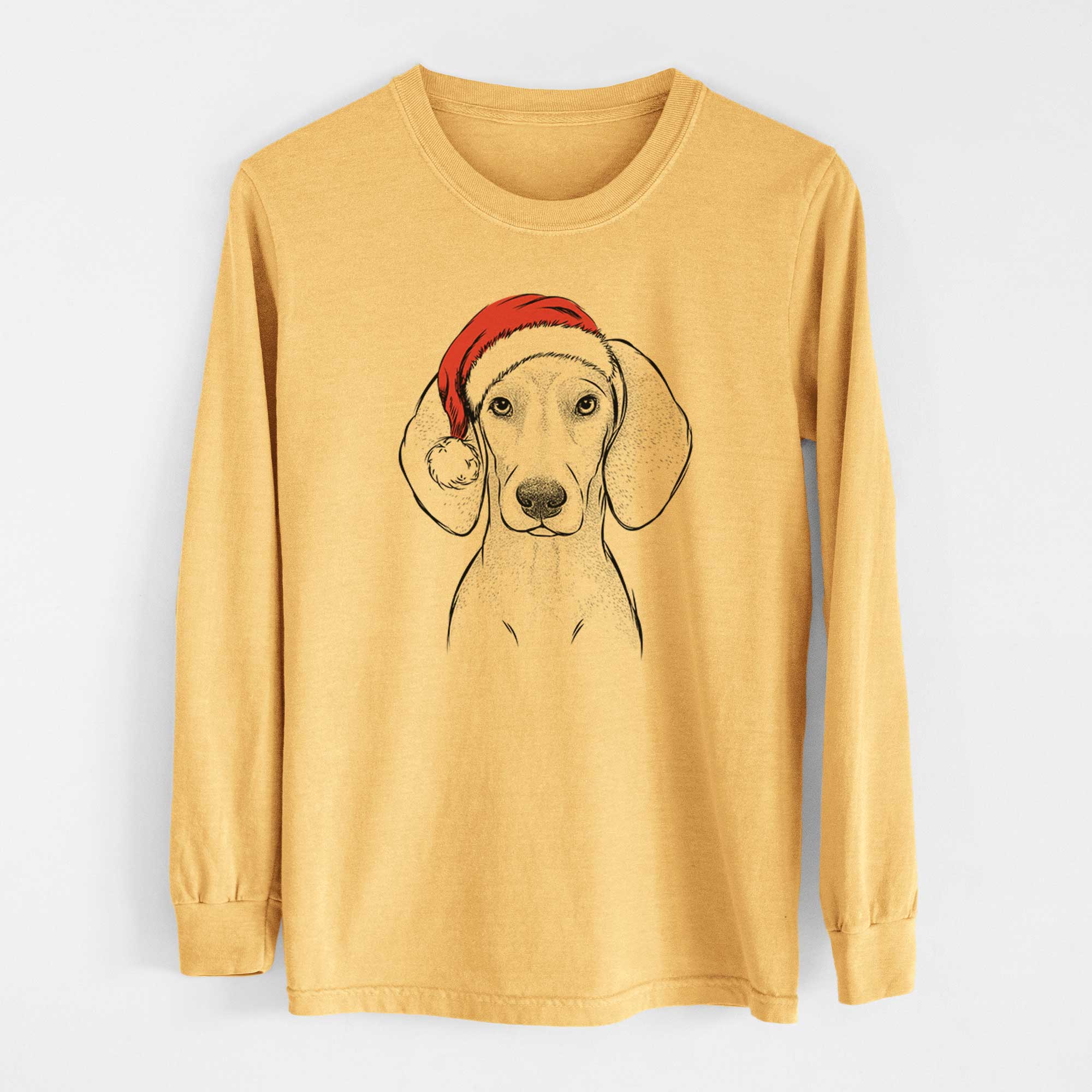 Santa Frejya the Weimaraner - Heavyweight 100% Cotton Long Sleeve
