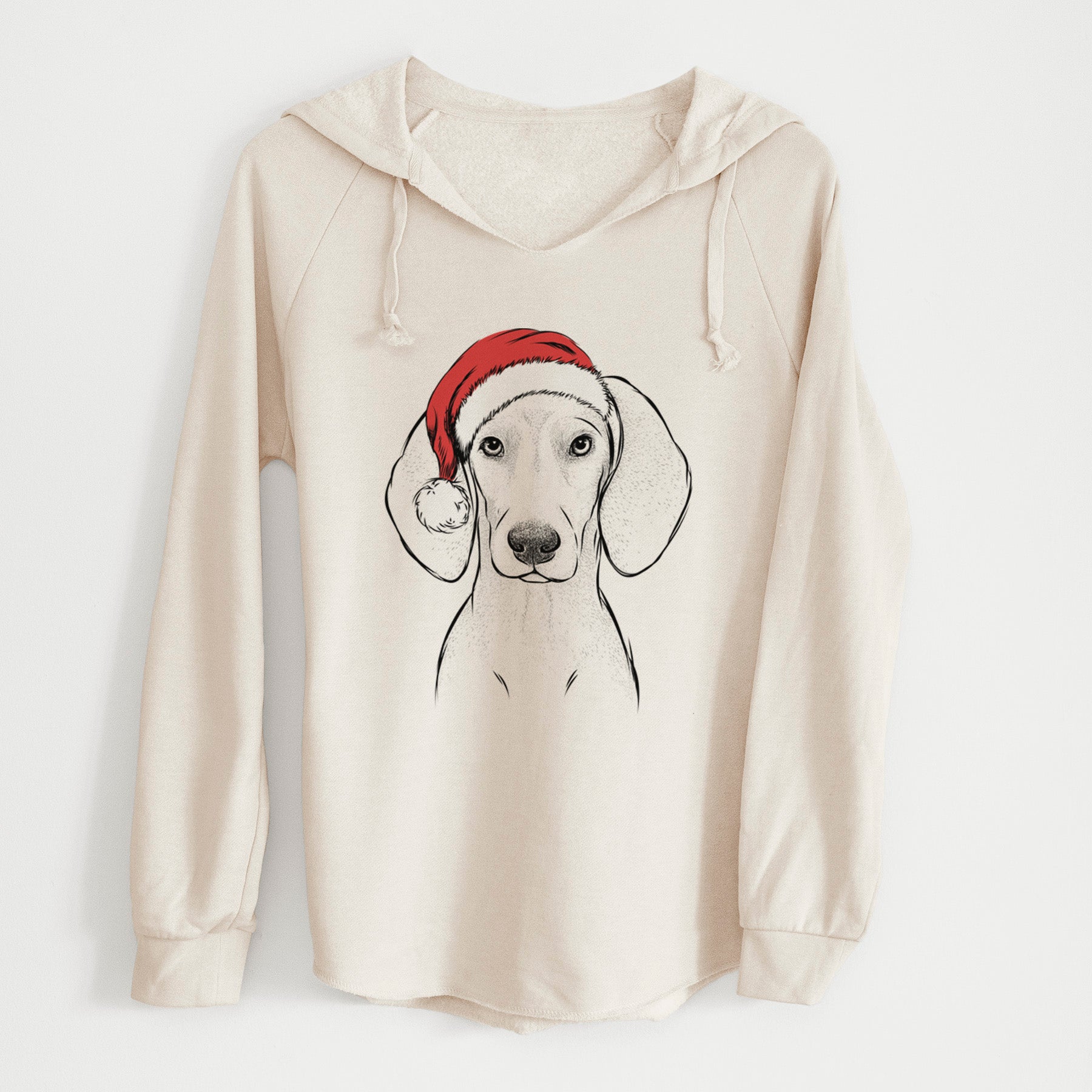 Santa Frejya the Weimaraner - Cali Wave Hooded Sweatshirt