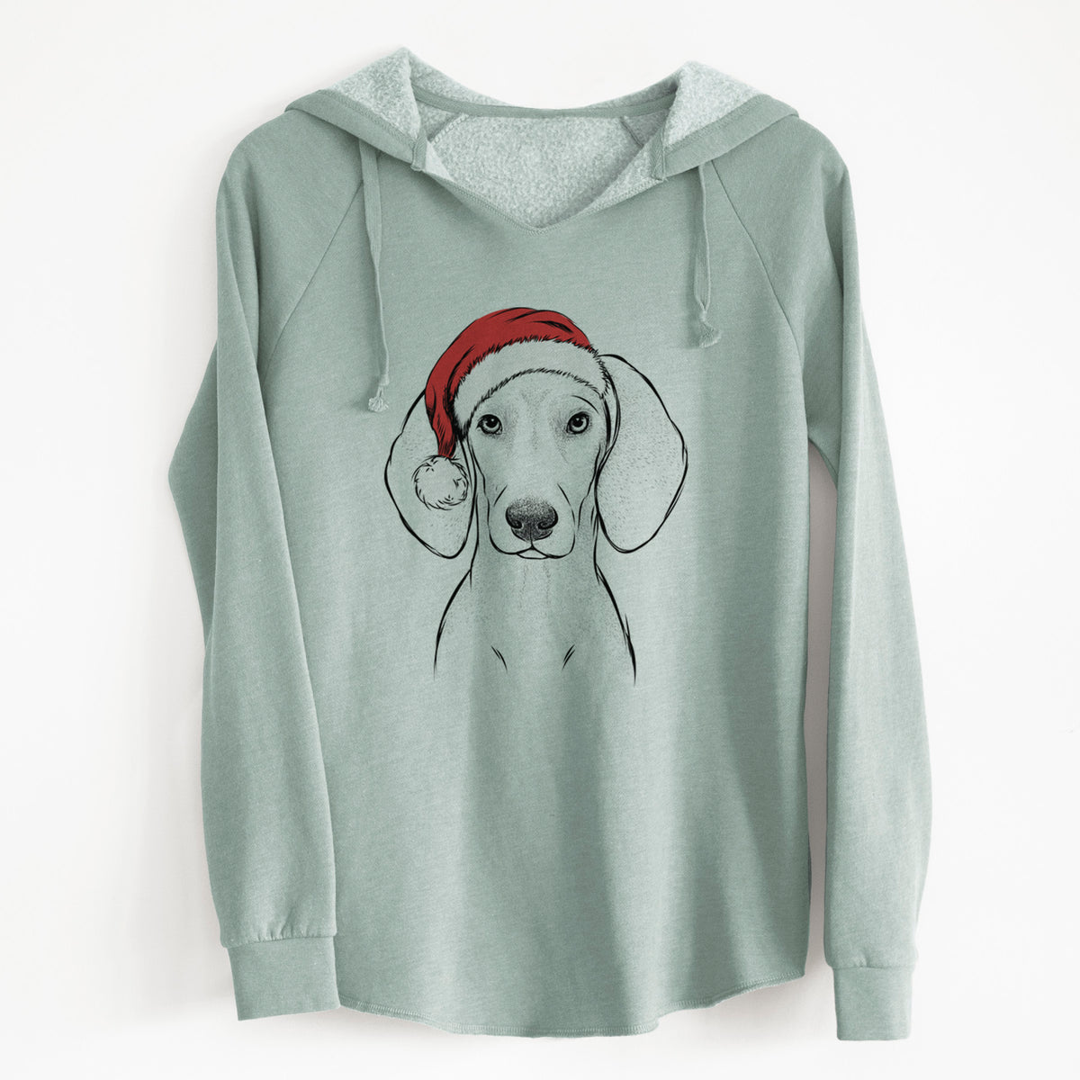 Santa Frejya the Weimaraner - Cali Wave Hooded Sweatshirt