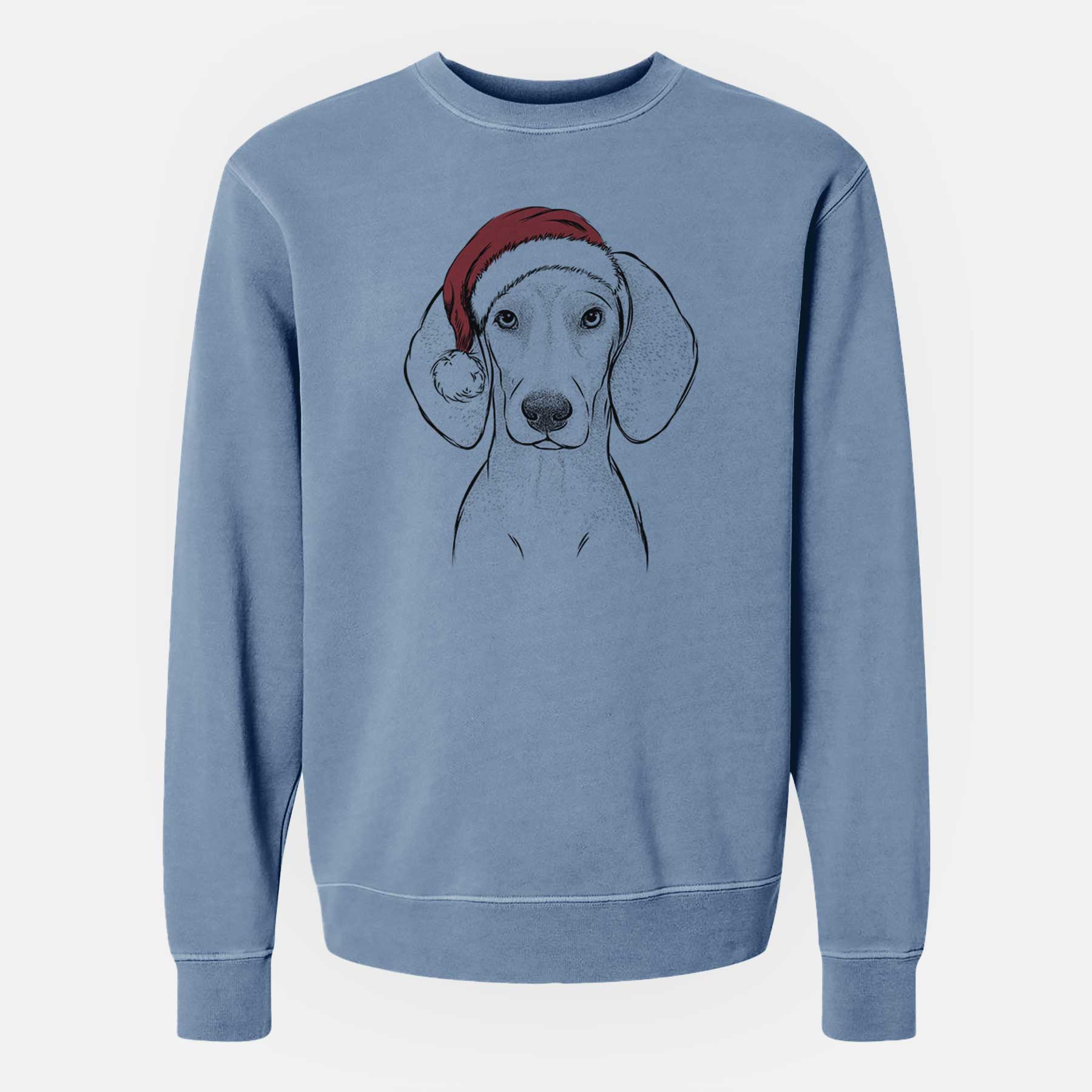 Santa Frejya the Weimaraner - Unisex Pigment Dyed Crew Sweatshirt