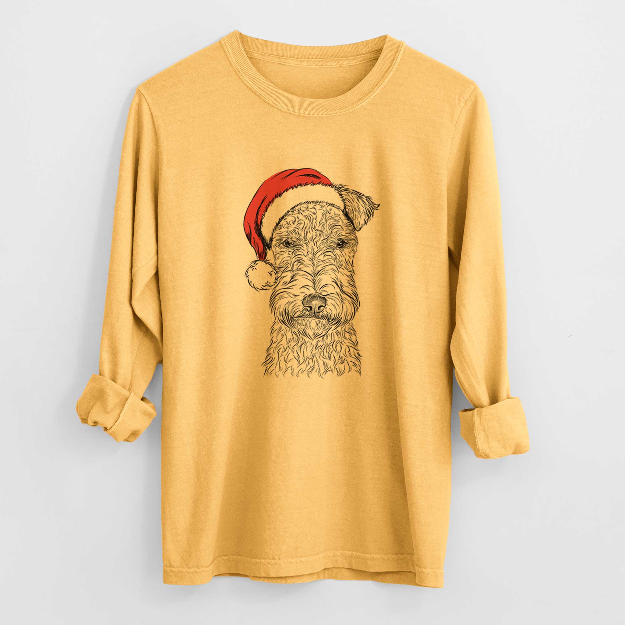 Santa Frida the Lakeland Terrier - Heavyweight 100% Cotton Long Sleeve