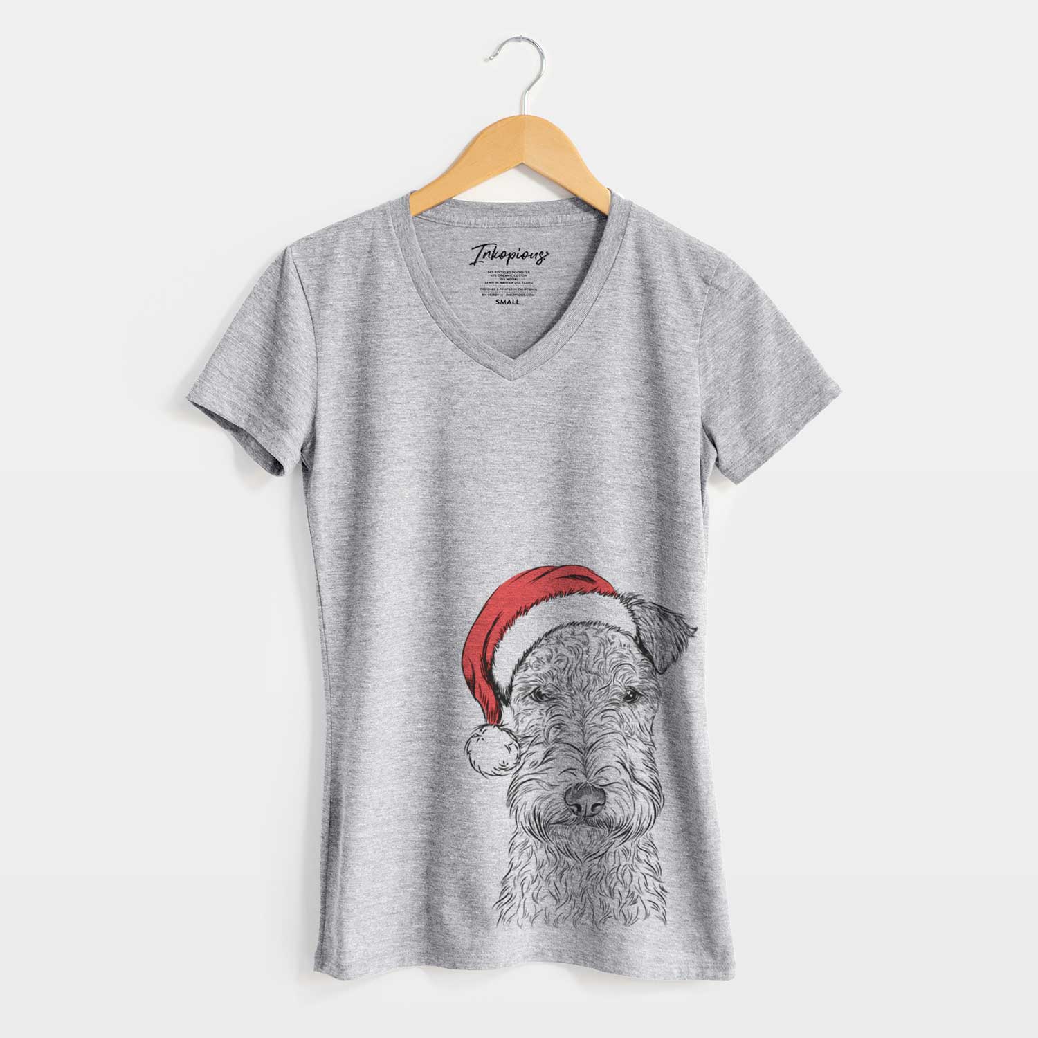 Santa Frida the Lakeland Terrier - Women's V-neck Shirt