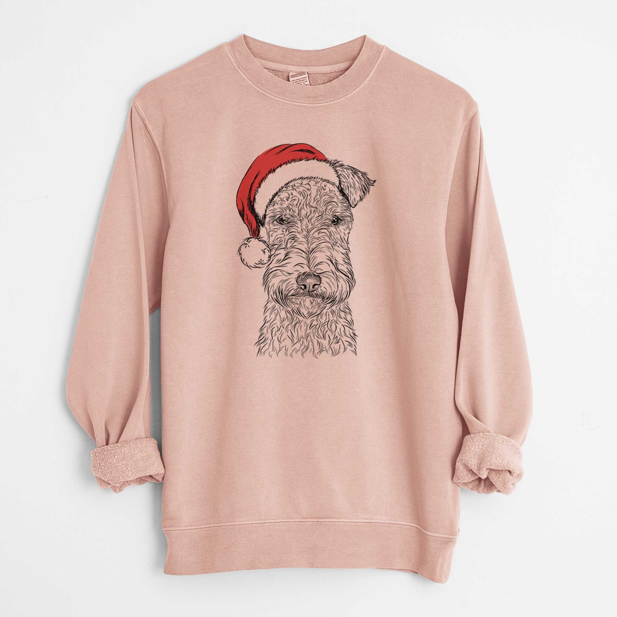 Santa Frida the Lakeland Terrier - Unisex Pigment Dyed Crew Sweatshirt