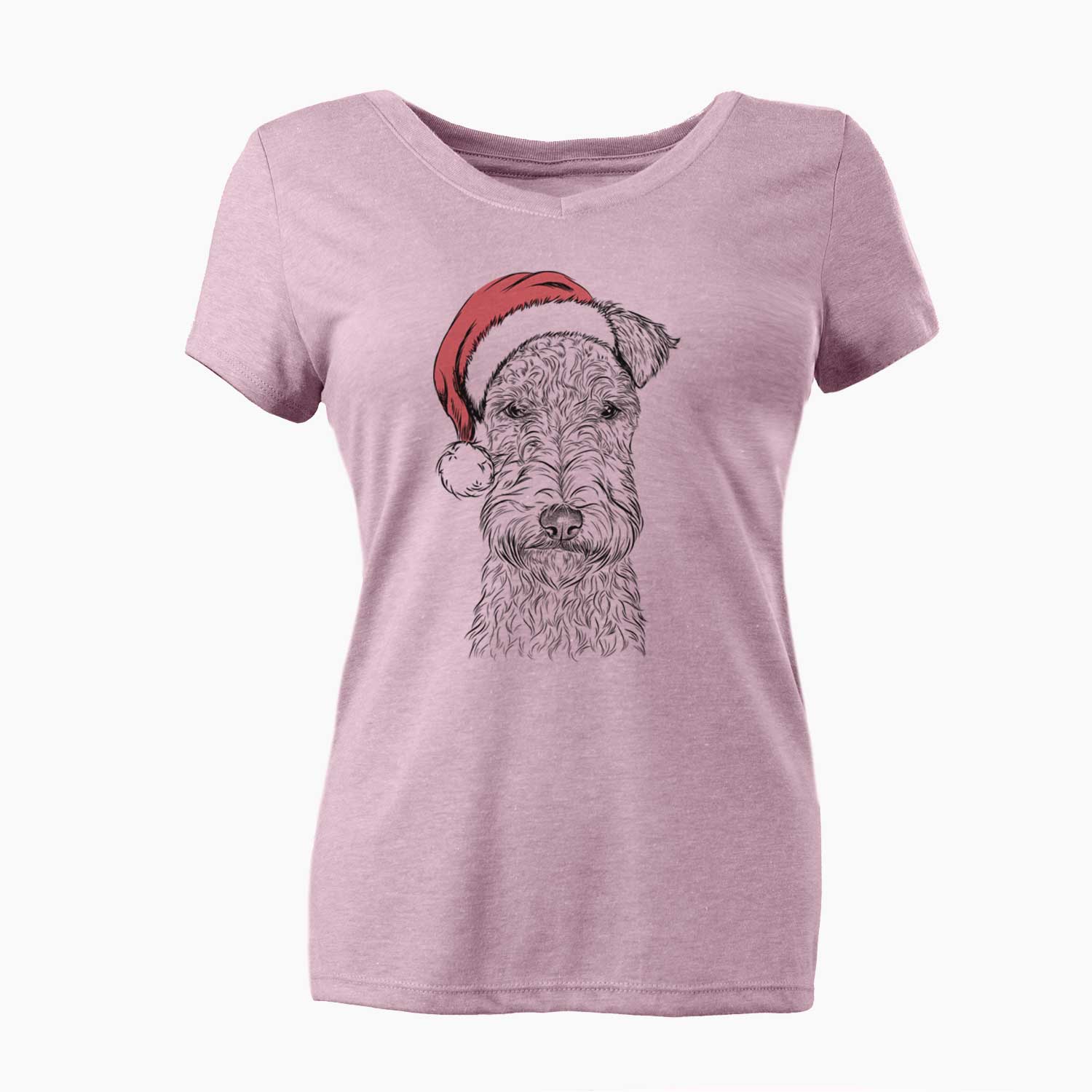 Santa Frida the Lakeland Terrier - Women's V-neck Shirt