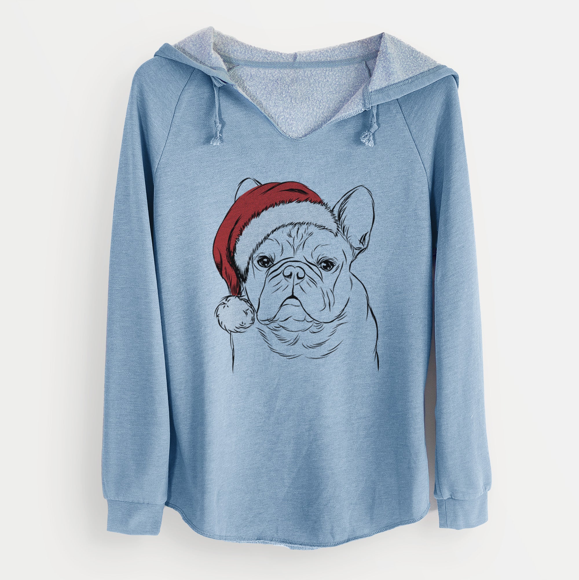 Santa Fudge the French Bulldog - Cali Wave Hooded Sweatshirt