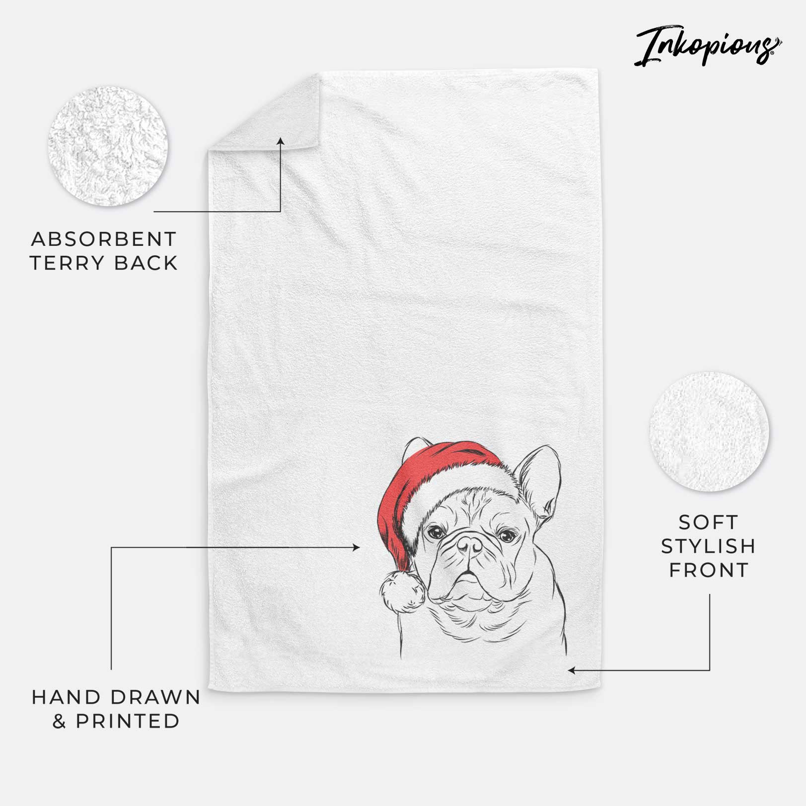 Fudge the French Bulldog Decorative Hand Towel