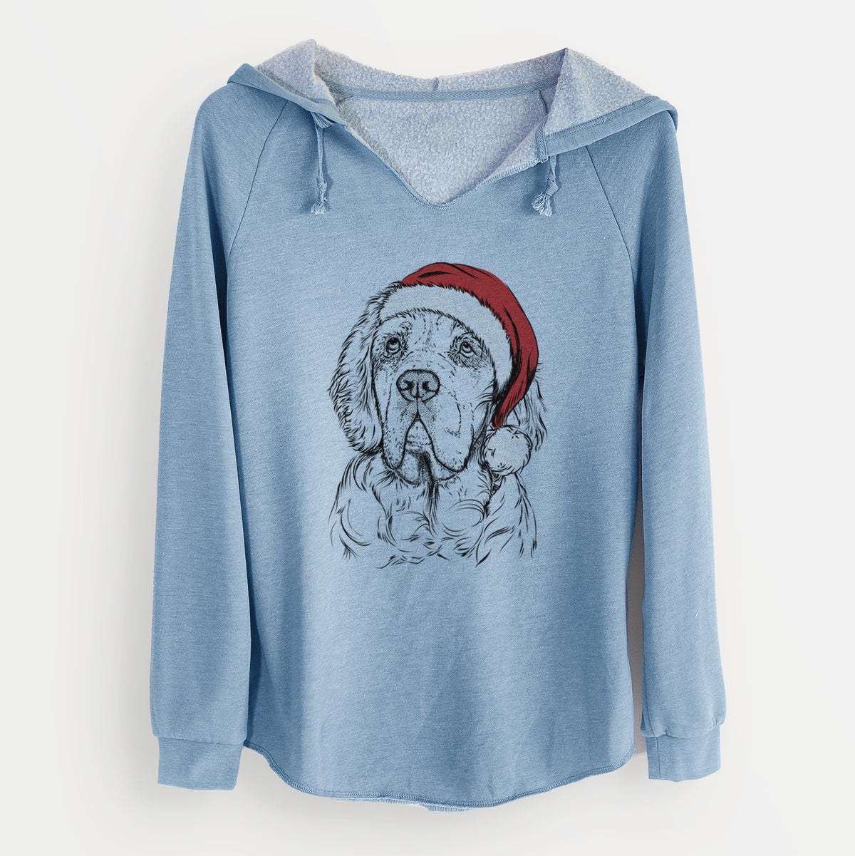 Santa Gary the Clumber Spaniel - Cali Wave Hooded Sweatshirt