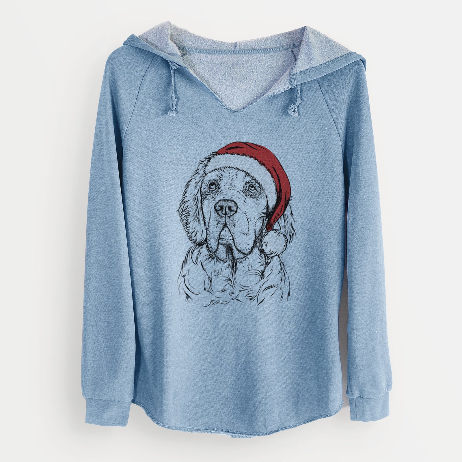 Santa Gary the Clumber Spaniel - Cali Wave Hooded Sweatshirt