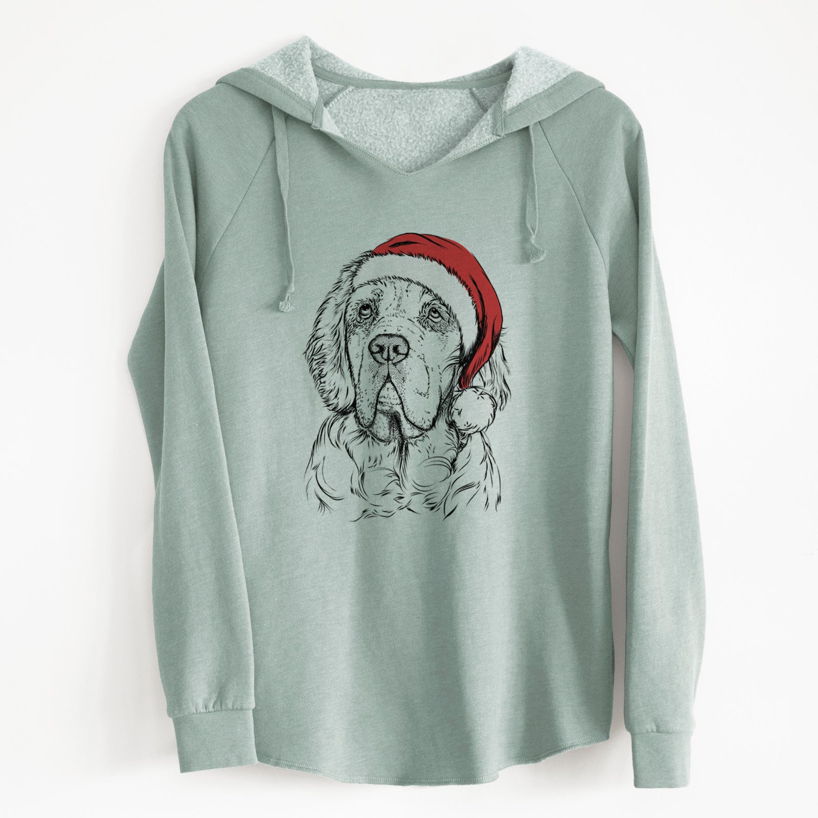 Santa Gary the Clumber Spaniel - Cali Wave Hooded Sweatshirt