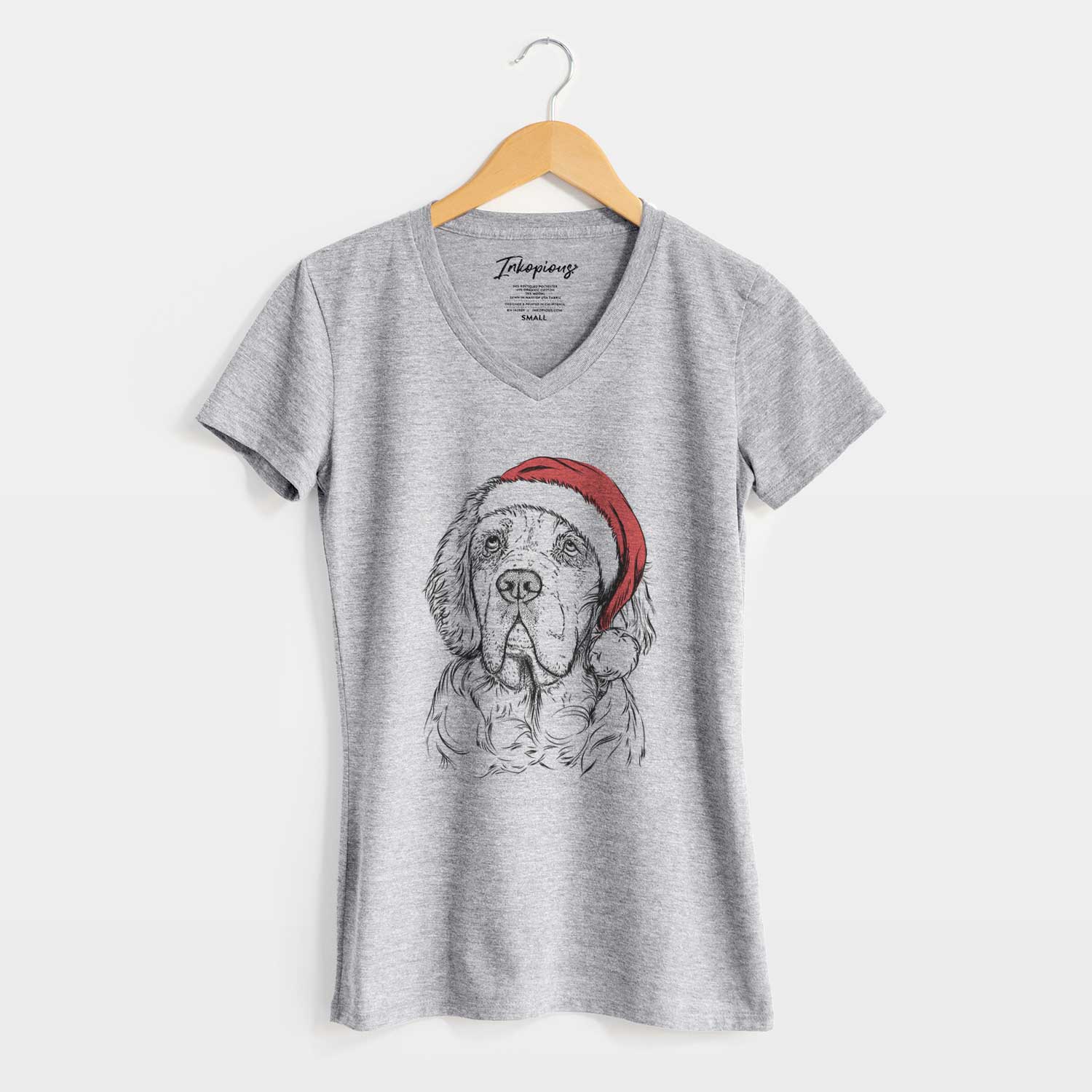 Santa Gary the Clumber Spaniel - Women's V-neck Shirt