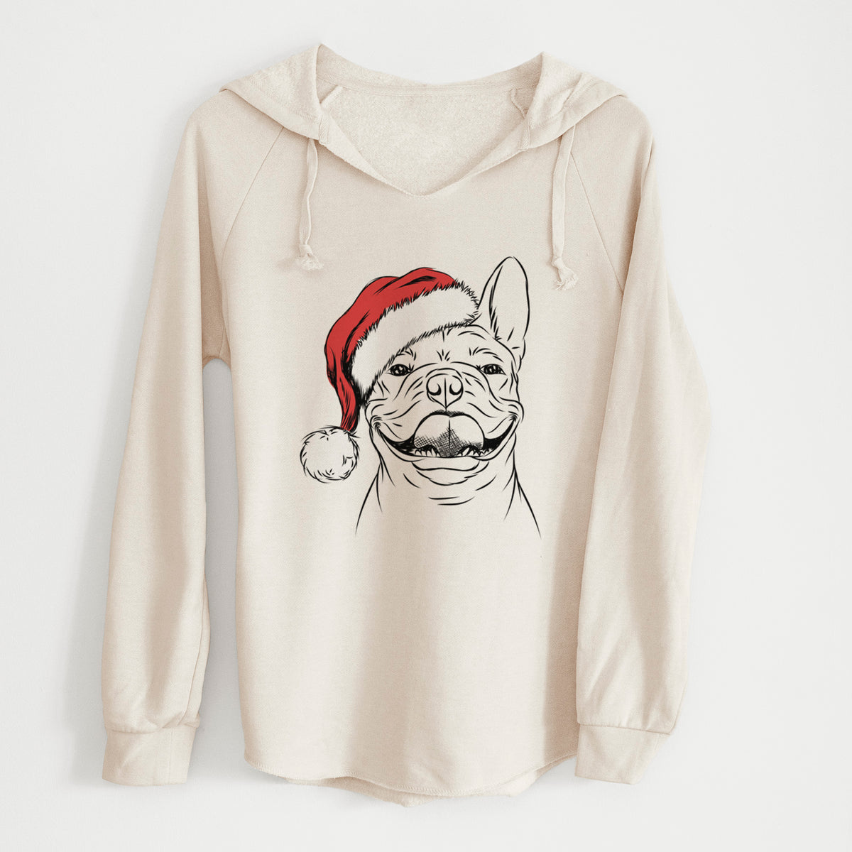 Santa Gaston the French Bulldog - Cali Wave Hooded Sweatshirt
