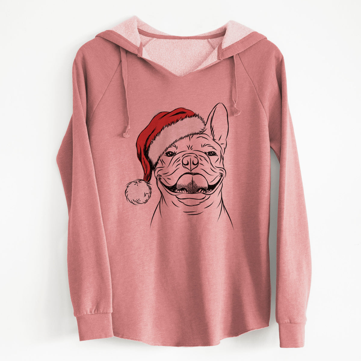 Santa Gaston the French Bulldog - Cali Wave Hooded Sweatshirt