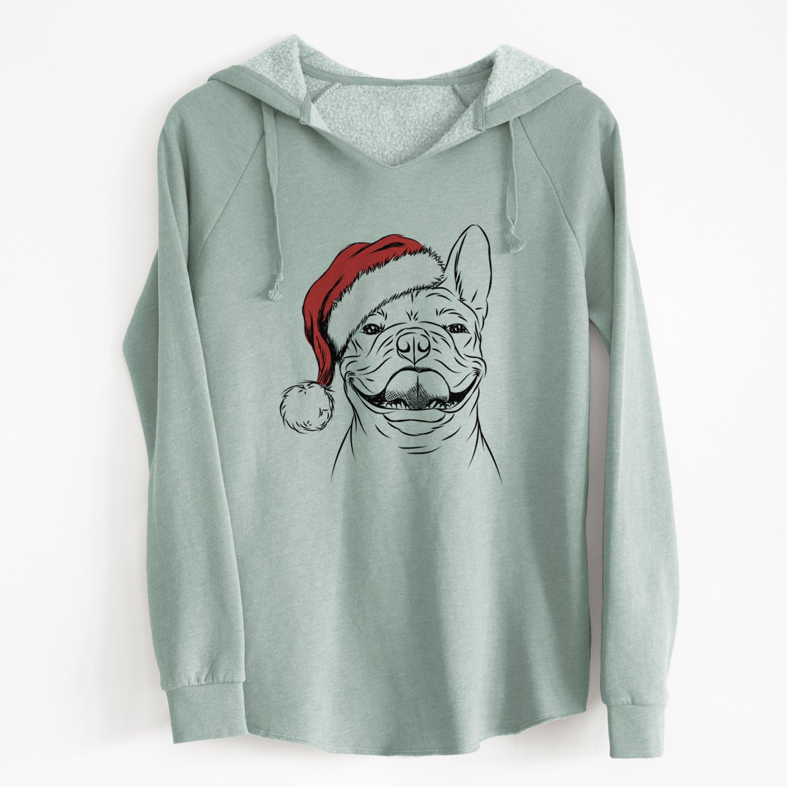 Santa Gaston the French Bulldog - Cali Wave Hooded Sweatshirt