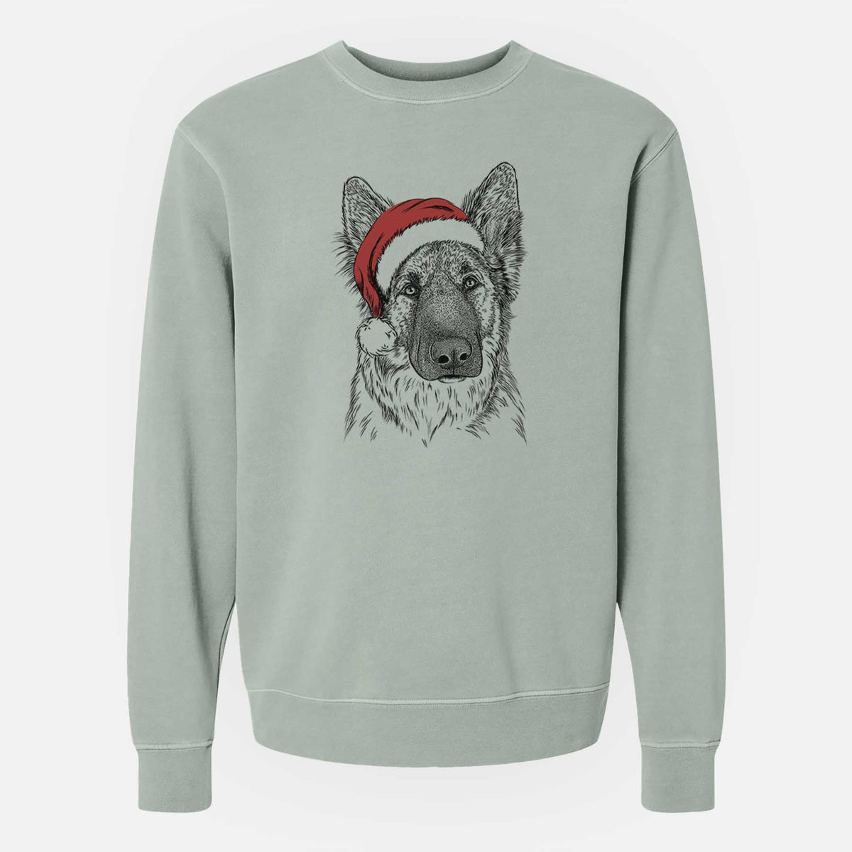 Santa Geddy the Shiloh Shepherd - Unisex Pigment Dyed Crew Sweatshirt